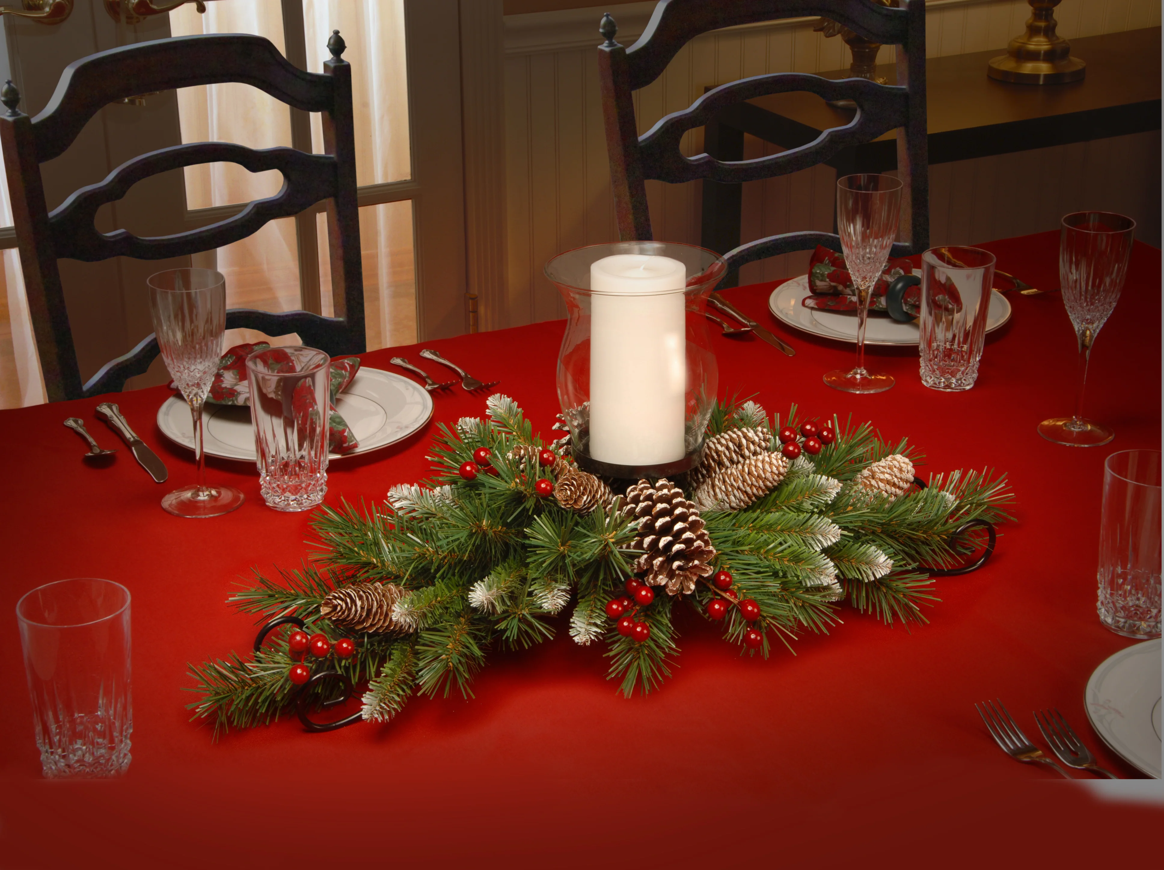 30 in. Frosted Berry Centerpiece and Candle Holder - Image 2