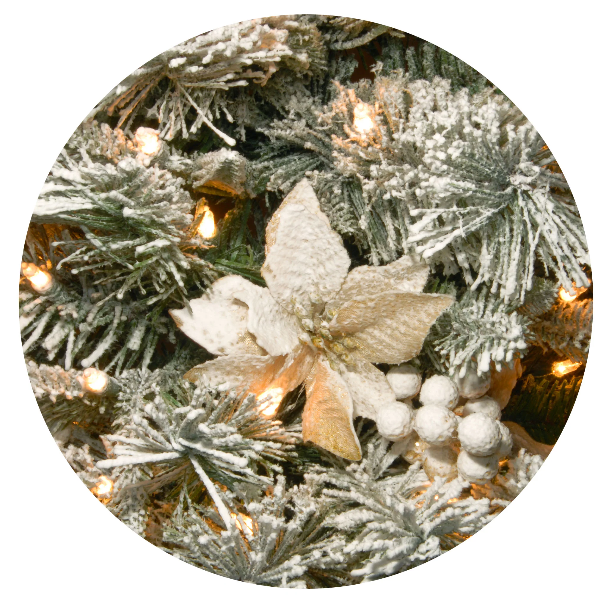 6 ft. Pre-Lit Frosted Colonial Slim Half Tree with Clear Lights, Plug-In - Image 4