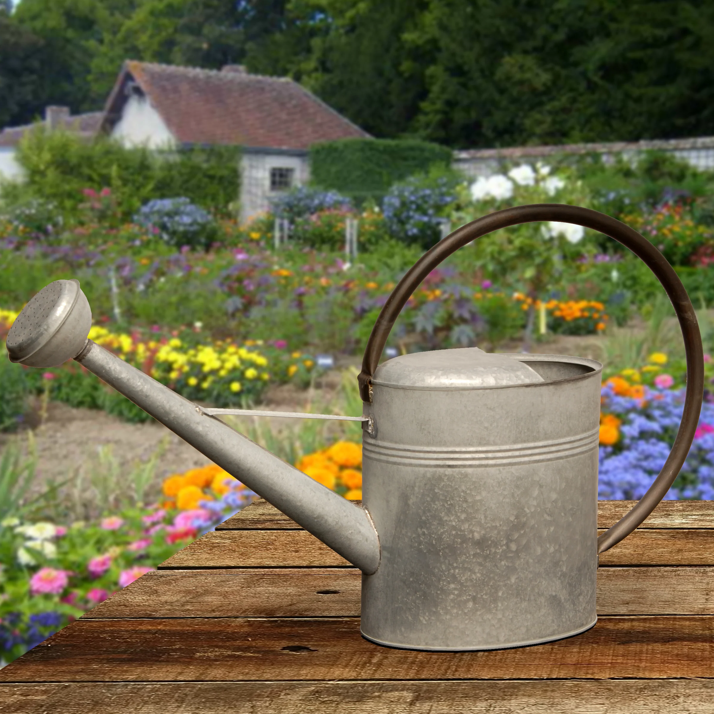 18 in. Zinc Metal Spring Watering Can - Image 2