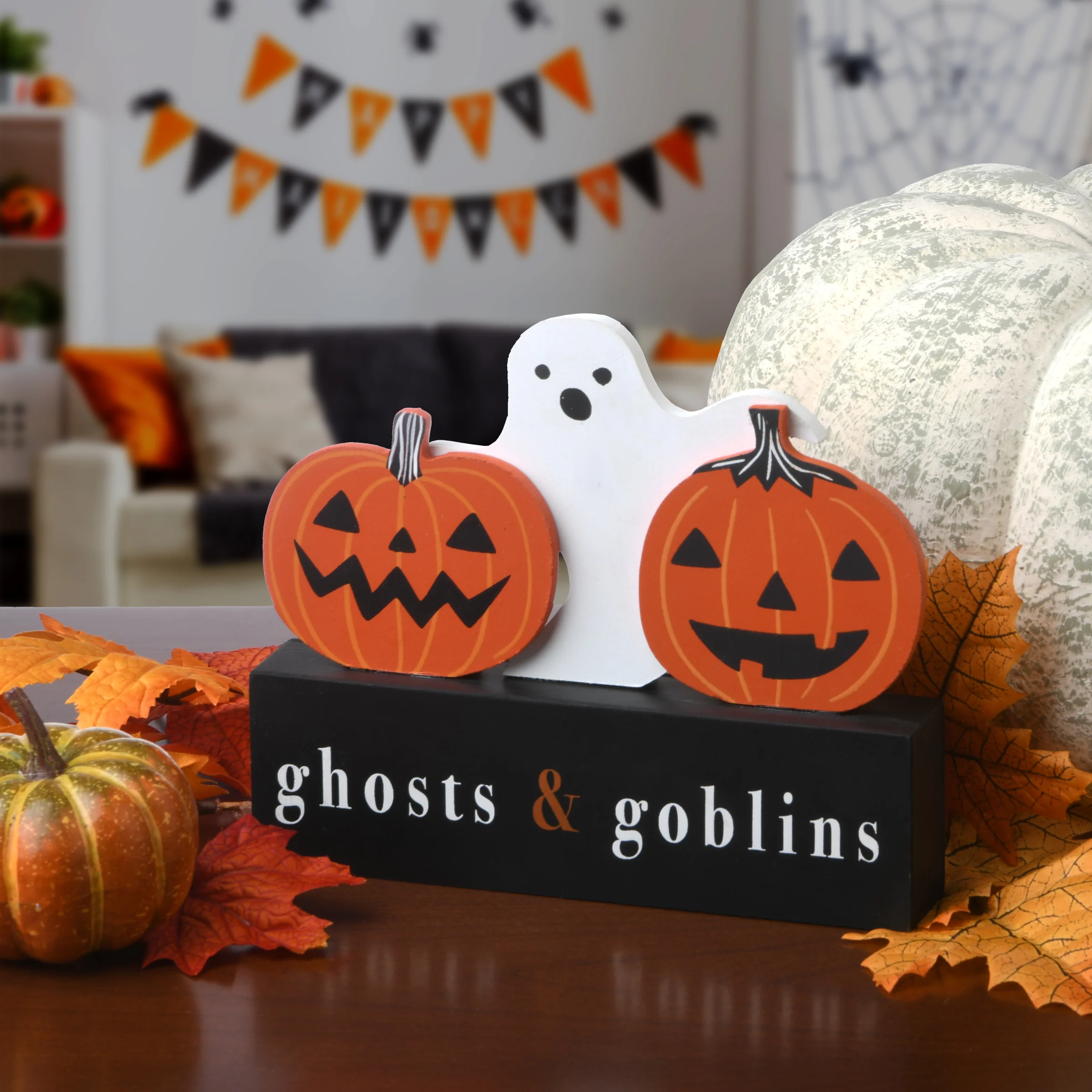 6 in. Halloween Ghosts and Goblins Sign Decoration - Image 2