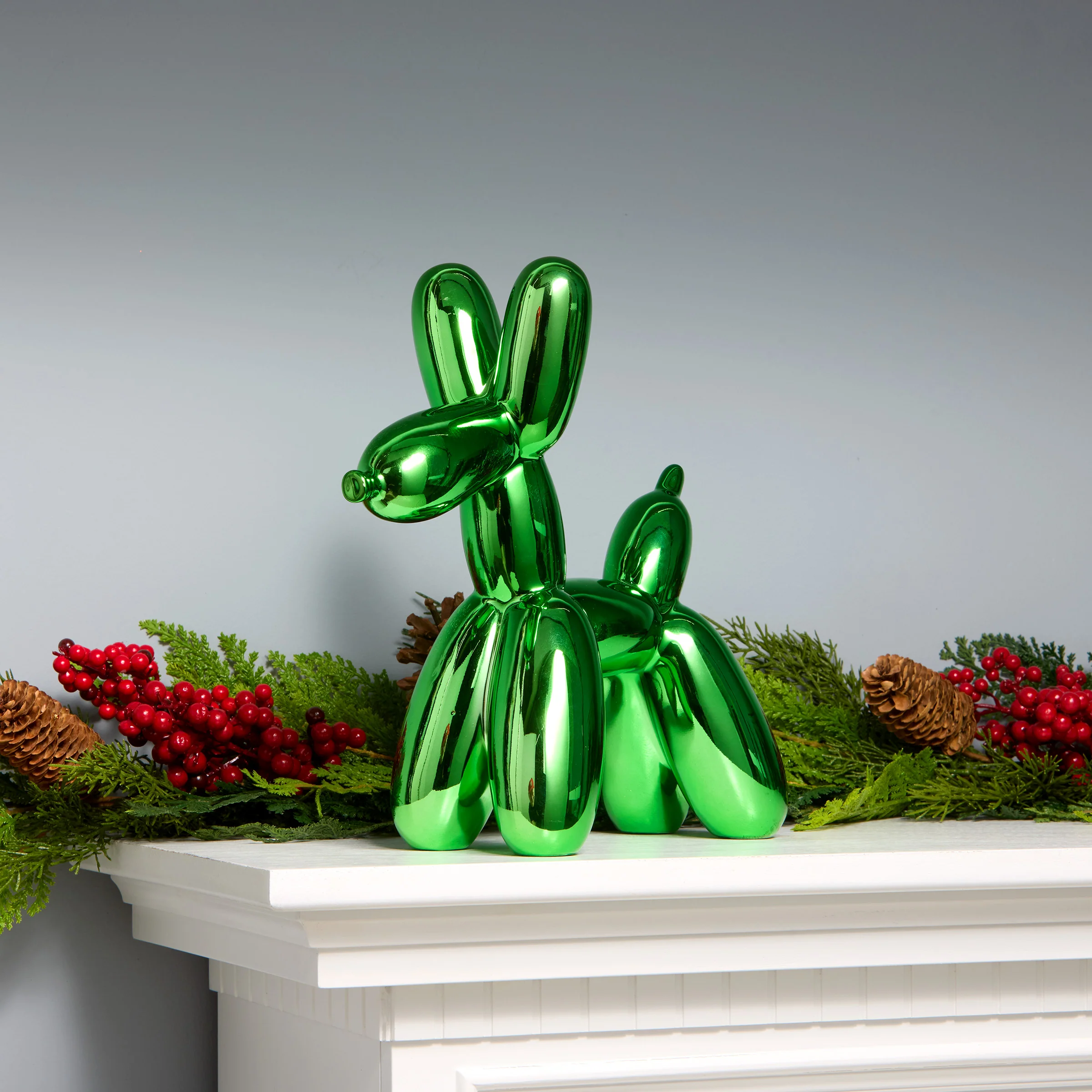 11 in. Halloween Green Balloon Dog Figurine - Image 2