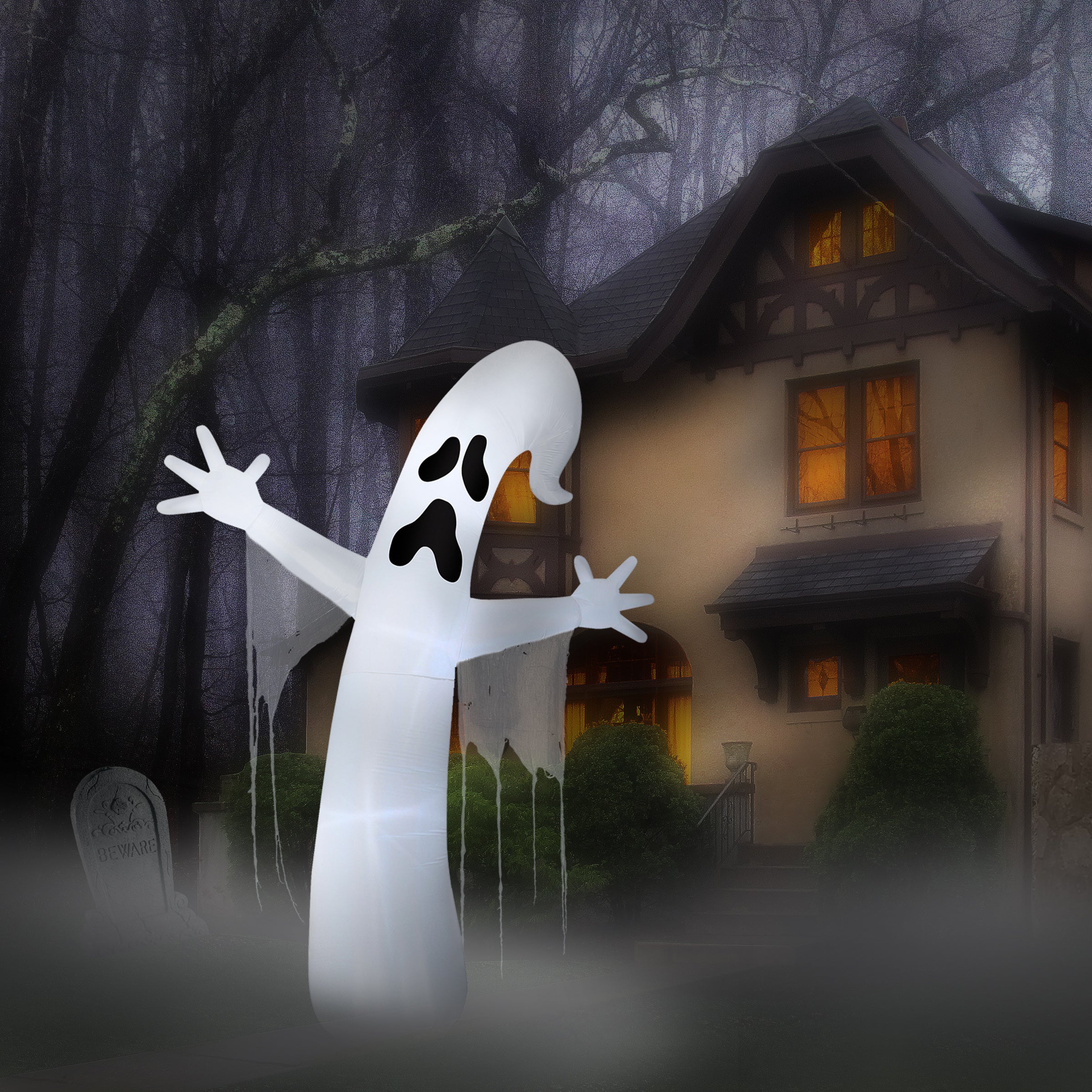 12 ft. Halloween Giant Ghost Inflatable Decoration with  LED Lights - Image 2