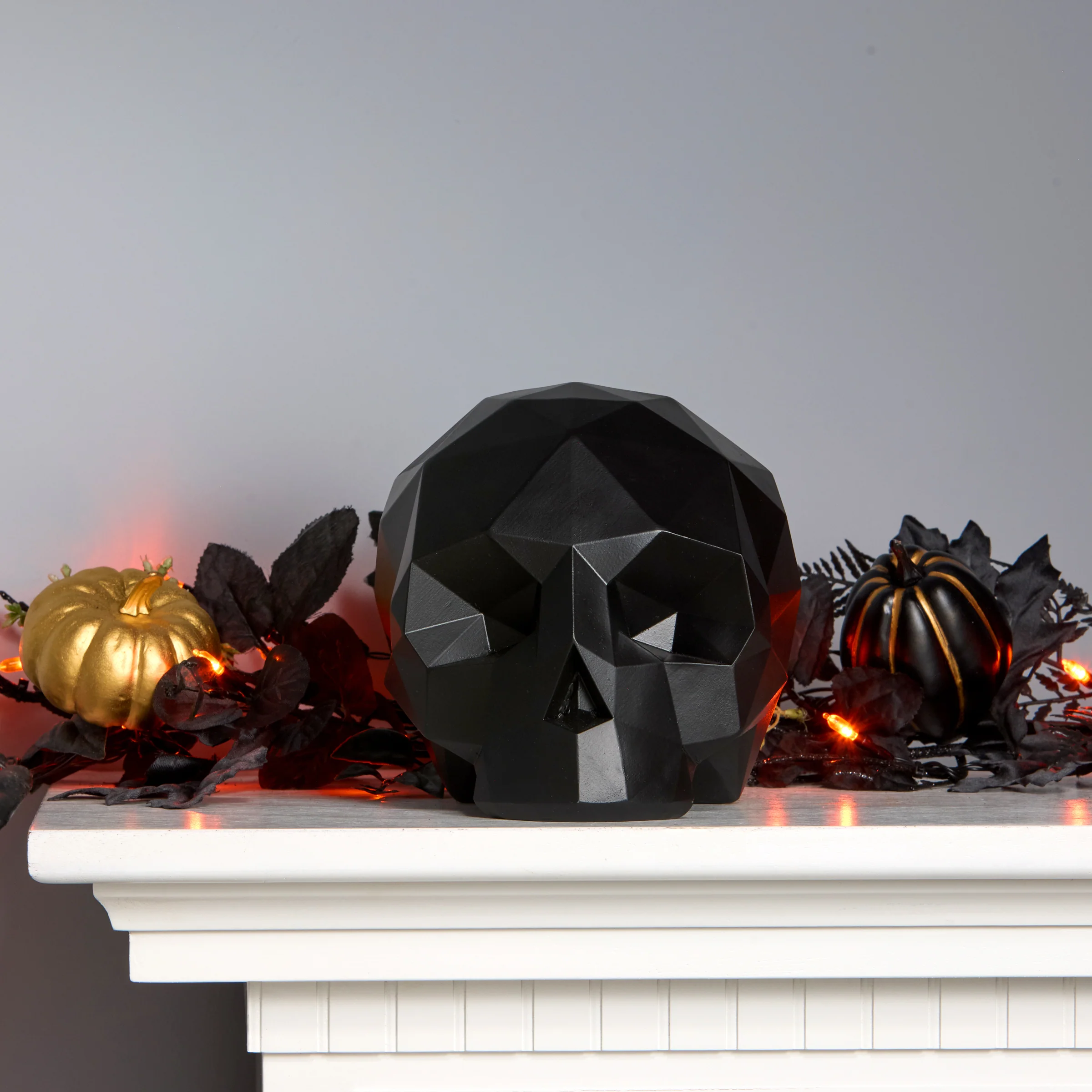 6 in. Black Halloween Origami Skull Tabletop Decoration - Image 2