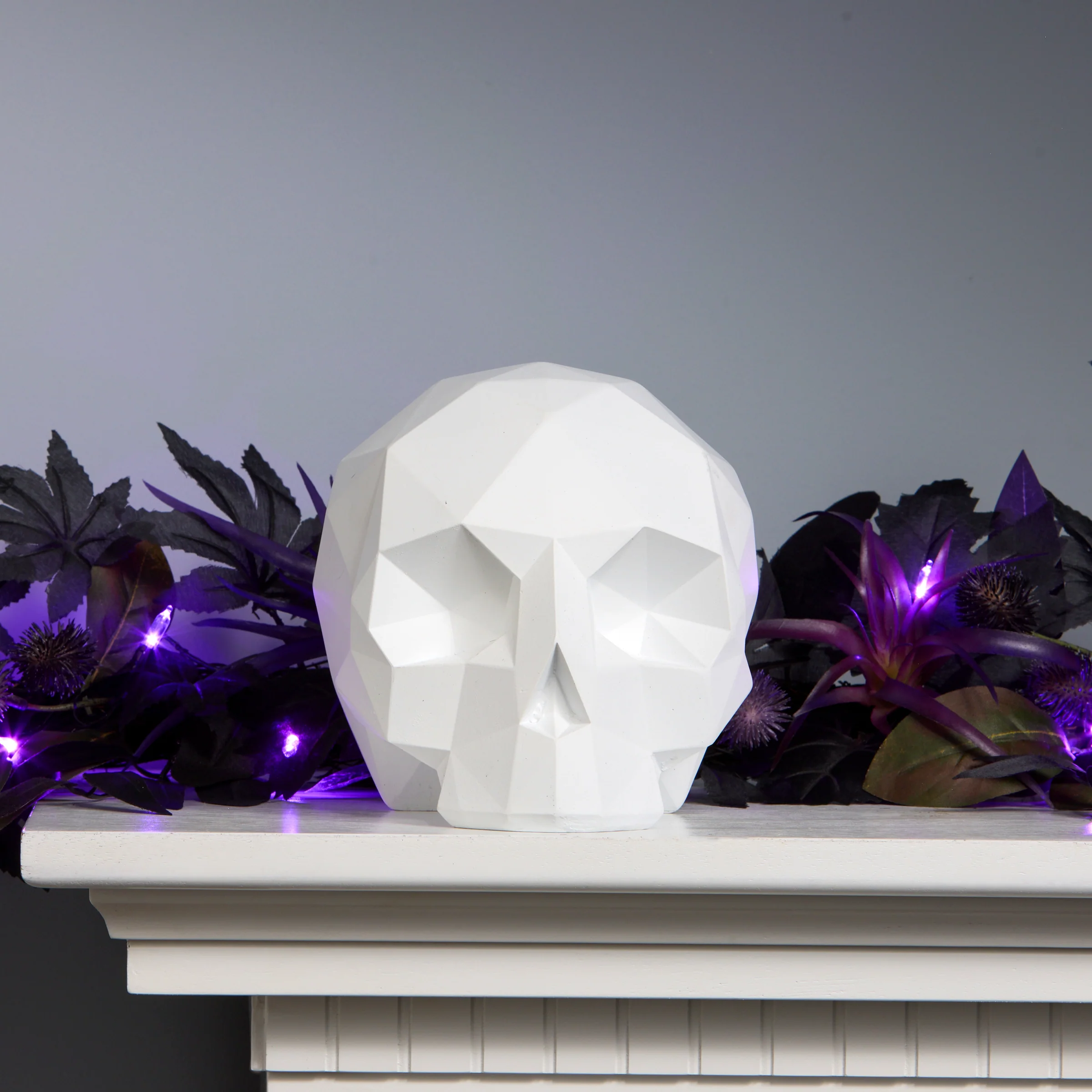 6 in. White Halloween Origami Skull Tabletop Decoration - Image 2