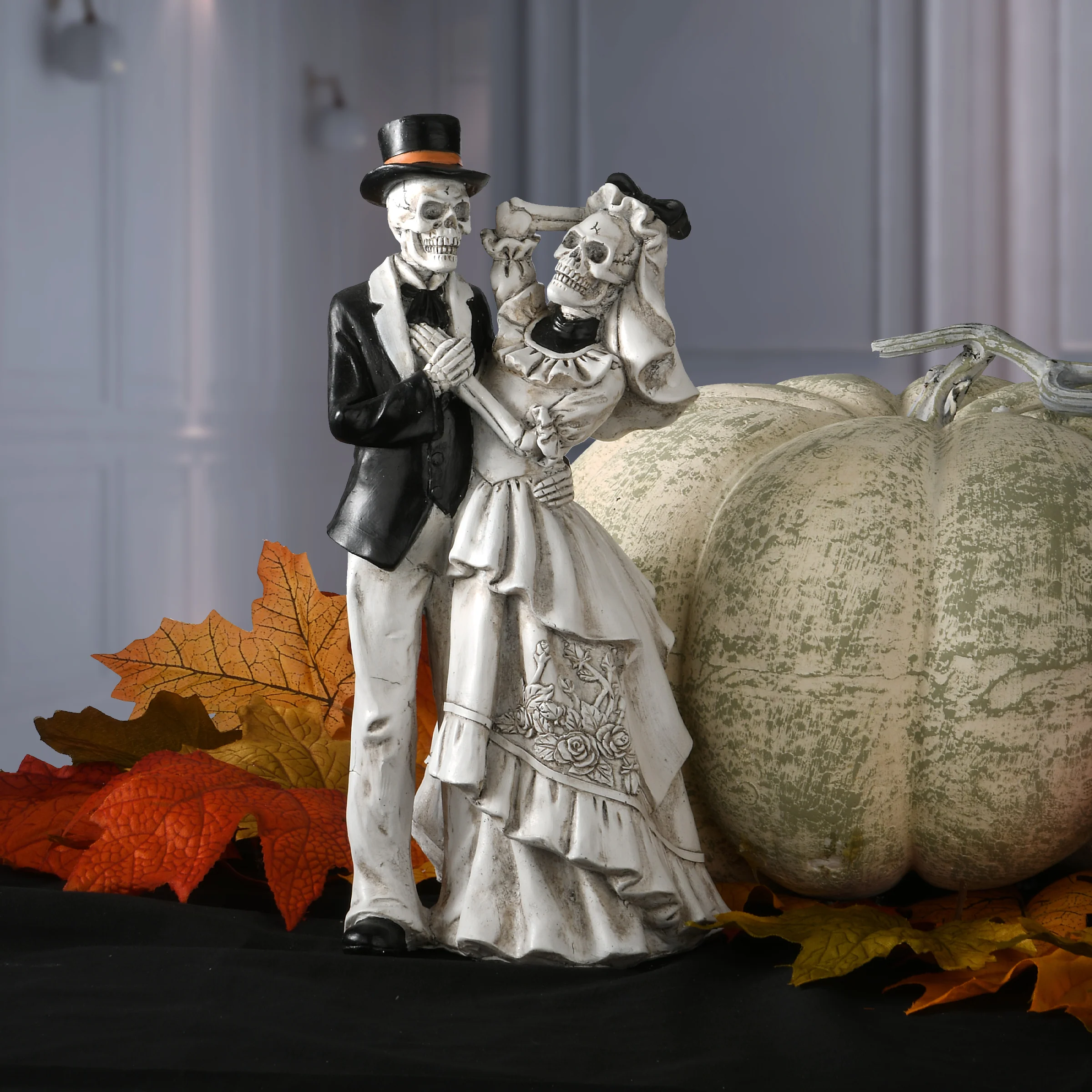 11 in. Halloween Skeleton Bride and Groom Decoration - Image 2