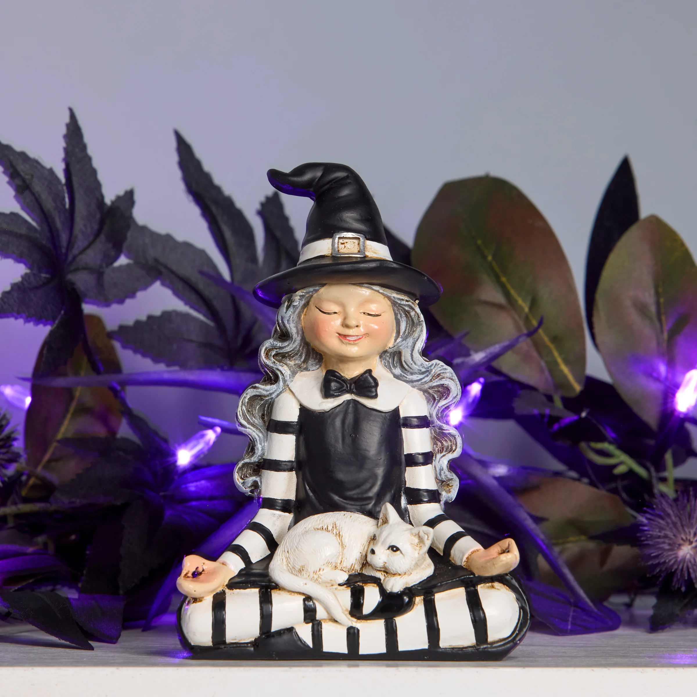 5 in. Halloween Yoga Witch Tabletop Decoration - Image 2