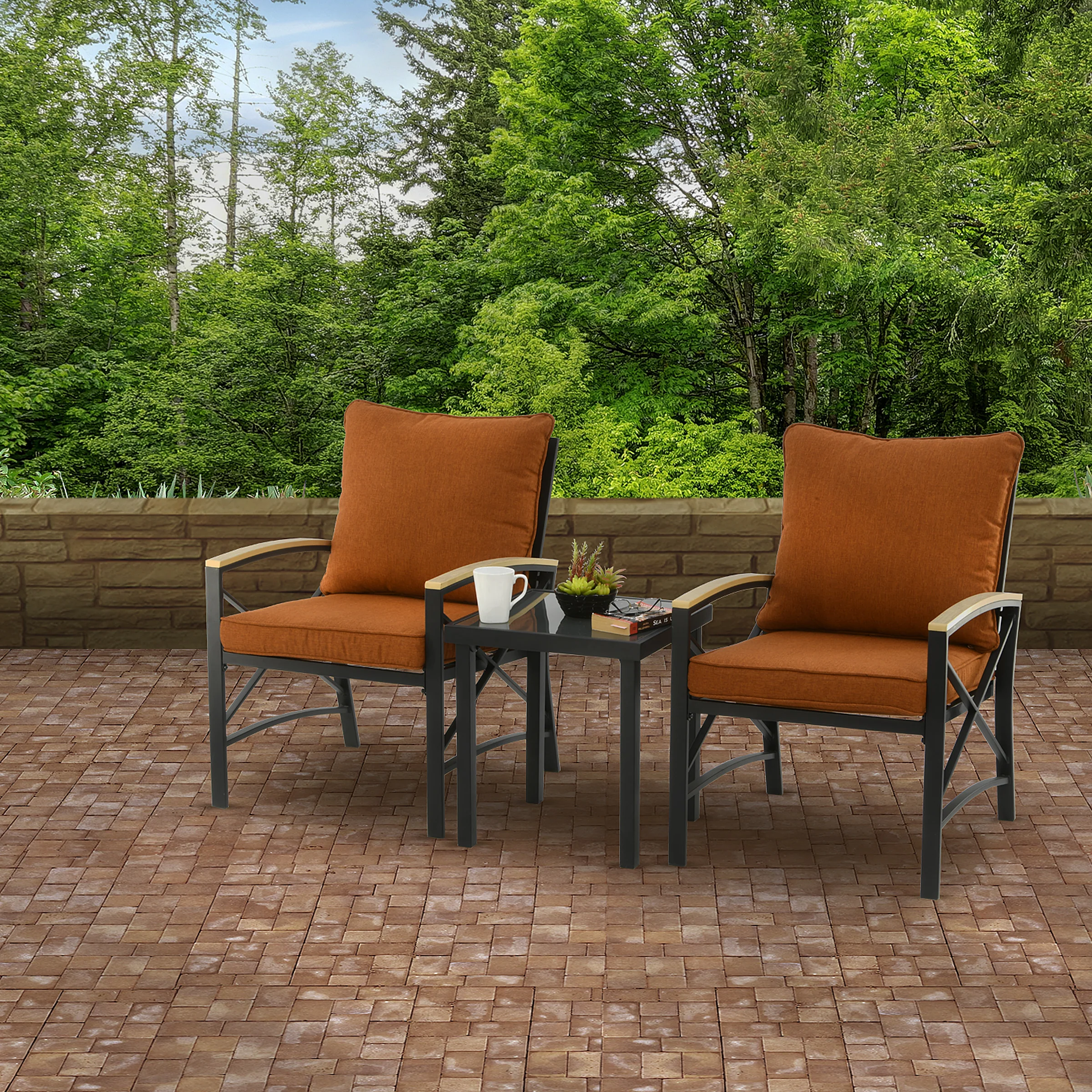 3-Piece Hampton Collection All-Weather Club Set with Removeable Cushions - Image 2