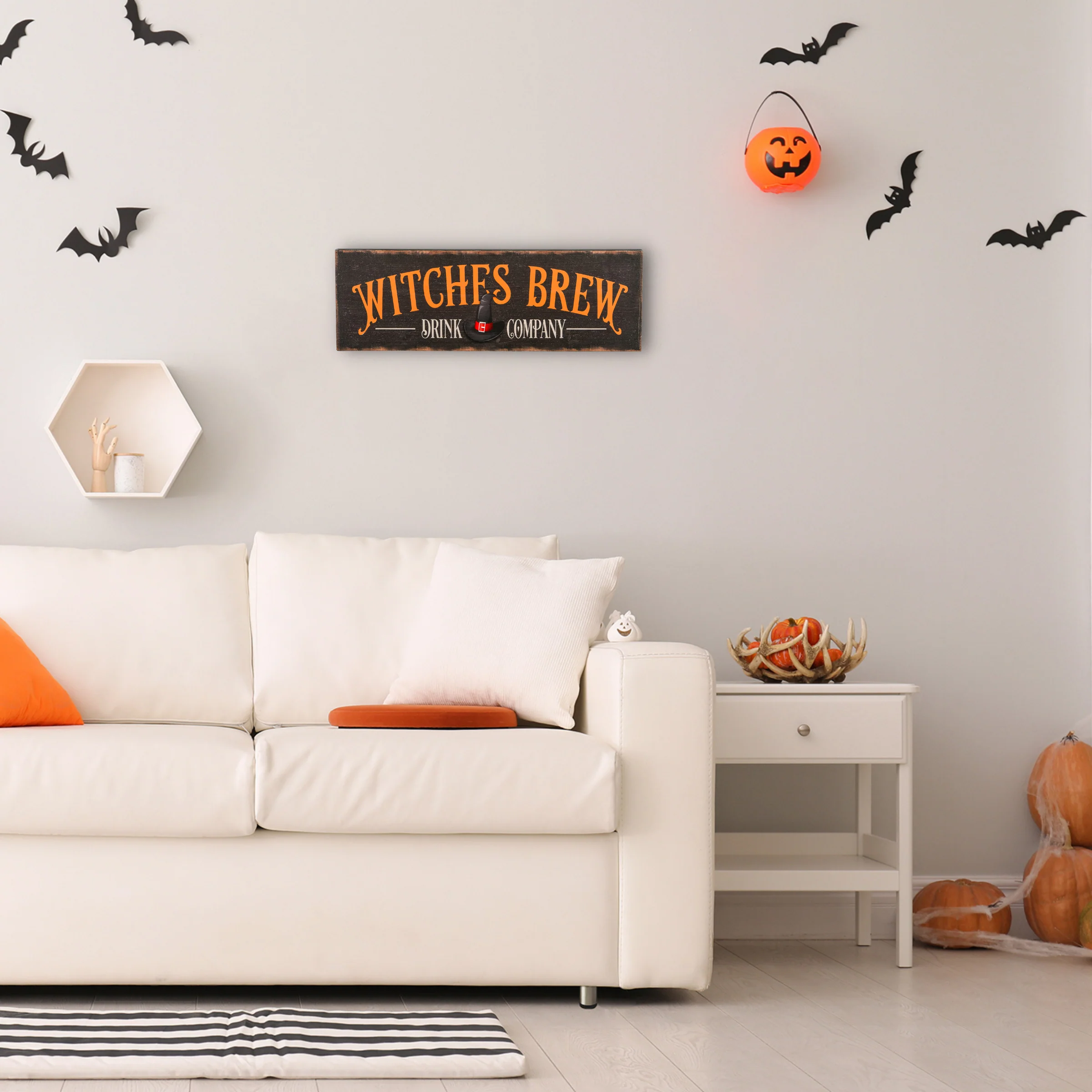 2 ft. Halloween Witches Brew Drink Company Hanging Wall Decoration - Image 2