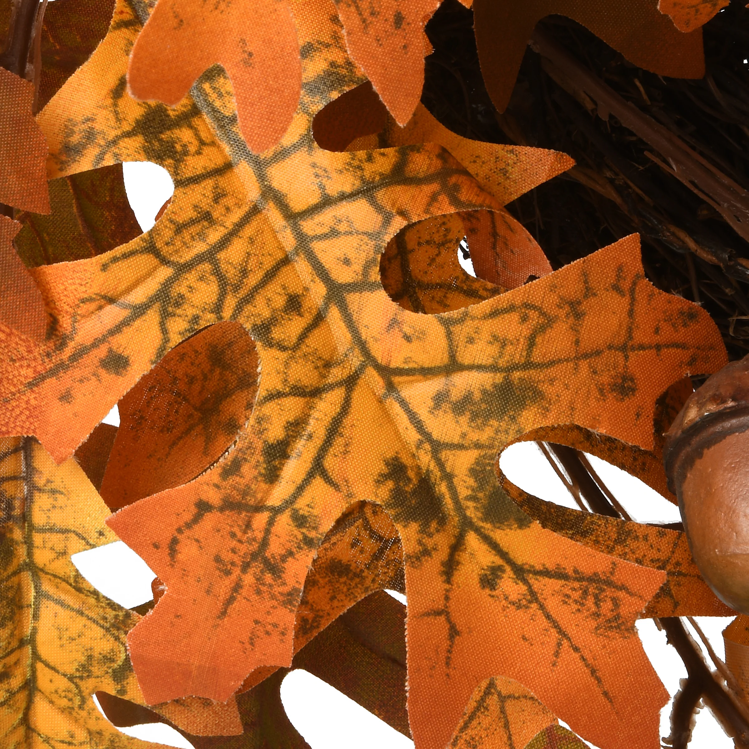 24 in. Fall Wreath with Acorns, Oak Leaves - Image 4