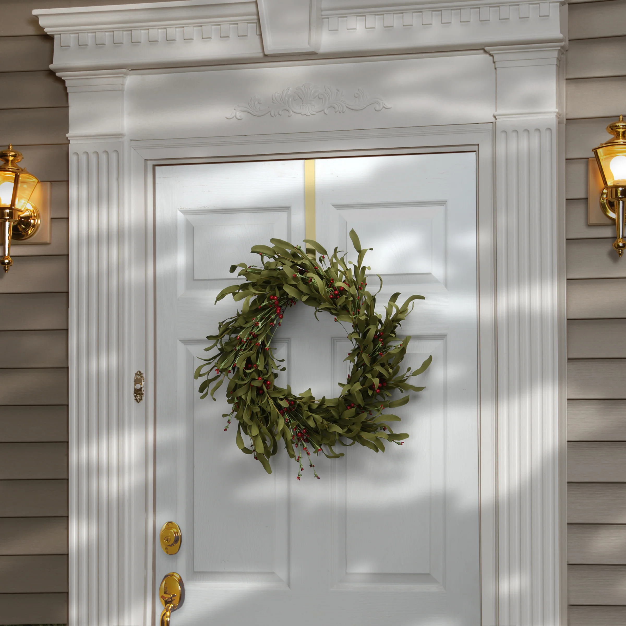 22 in. Fall Wreath with Assorted Grass, Berry Clusters - Image 2
