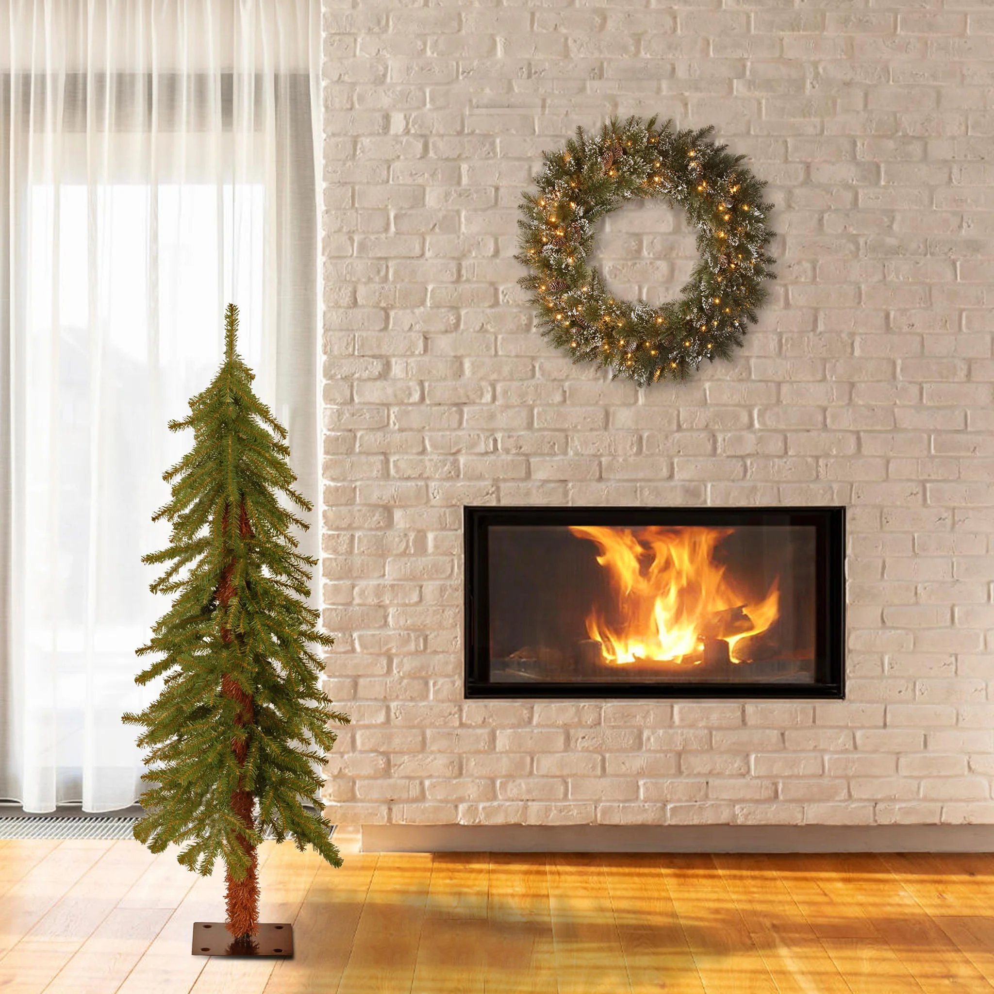 4 ft. Hickory Cedar Tree with Clear Lights - Image 2