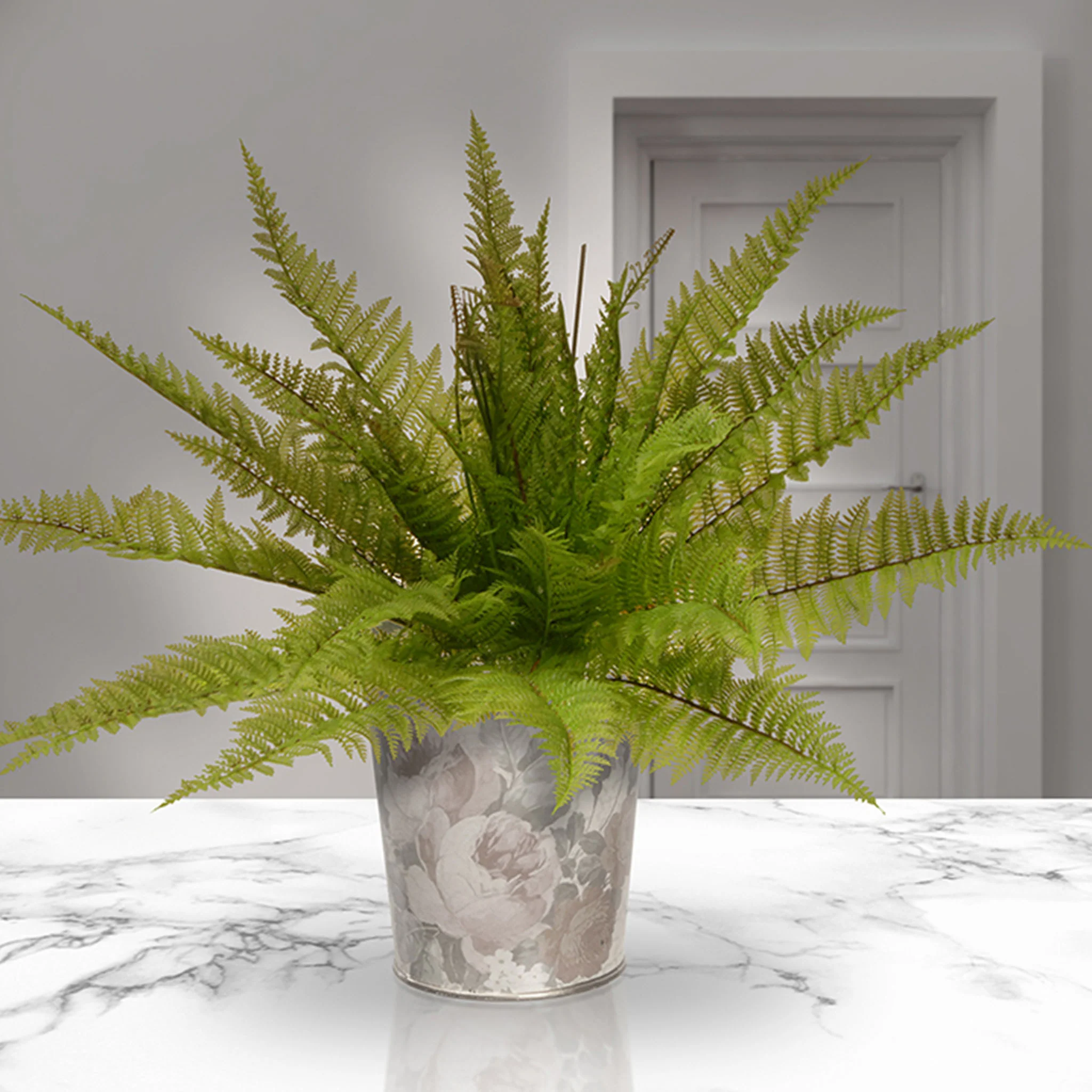 21 in. Spring Fern Bush with Stem Vine Base - Image 2