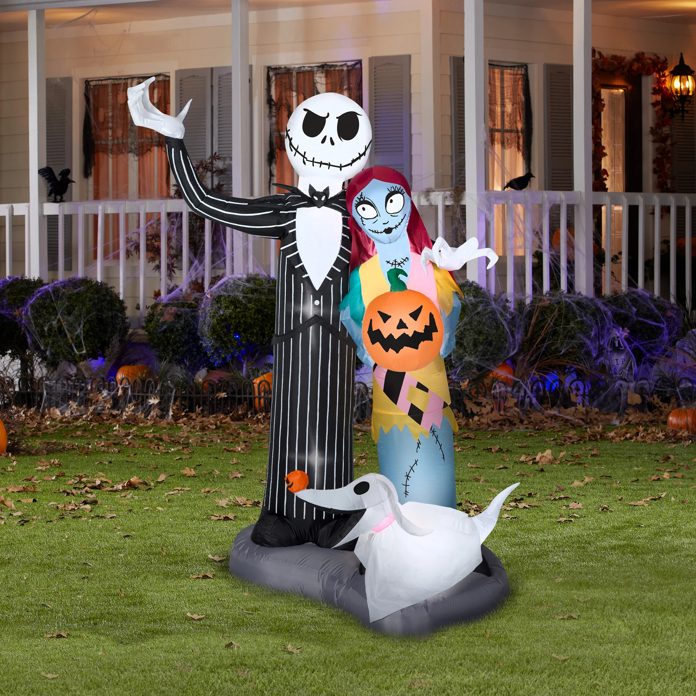 6 ft. Halloween Jack Skellington and Friends Inflatable Decoration - Image 2