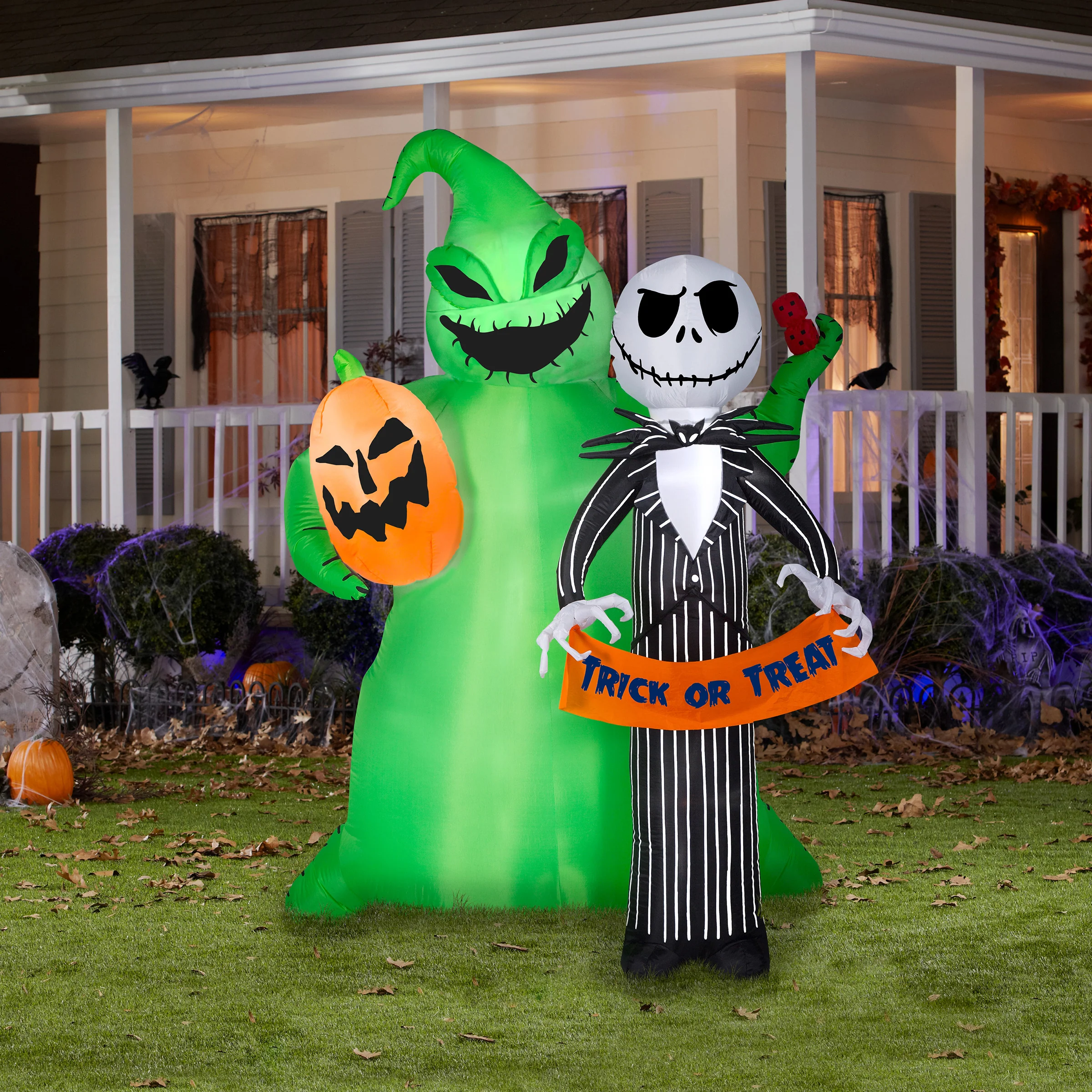 78 in. Halloween Jack Skellington and Oogie Boogie Inflatable Decoration, Plug-In - Image 2