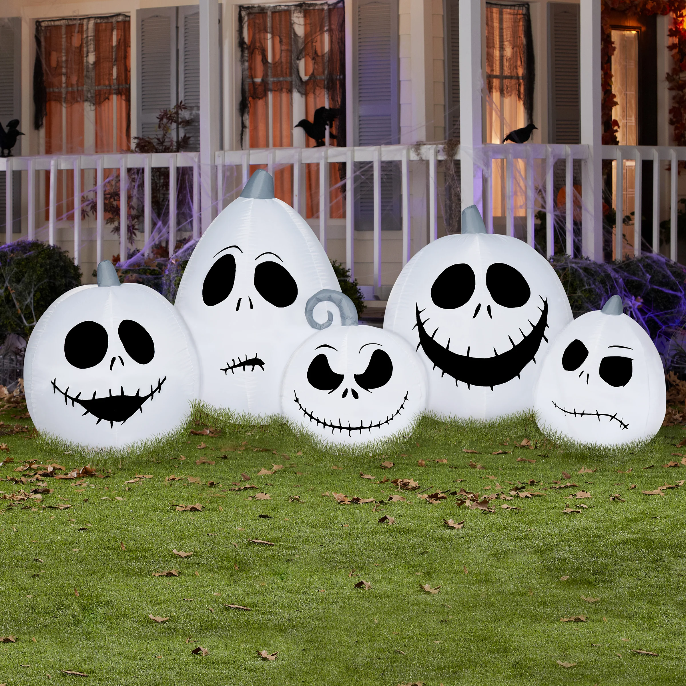 90 in. Halloween Jack Skellington Skulls Inflatable Decoration - Image 2