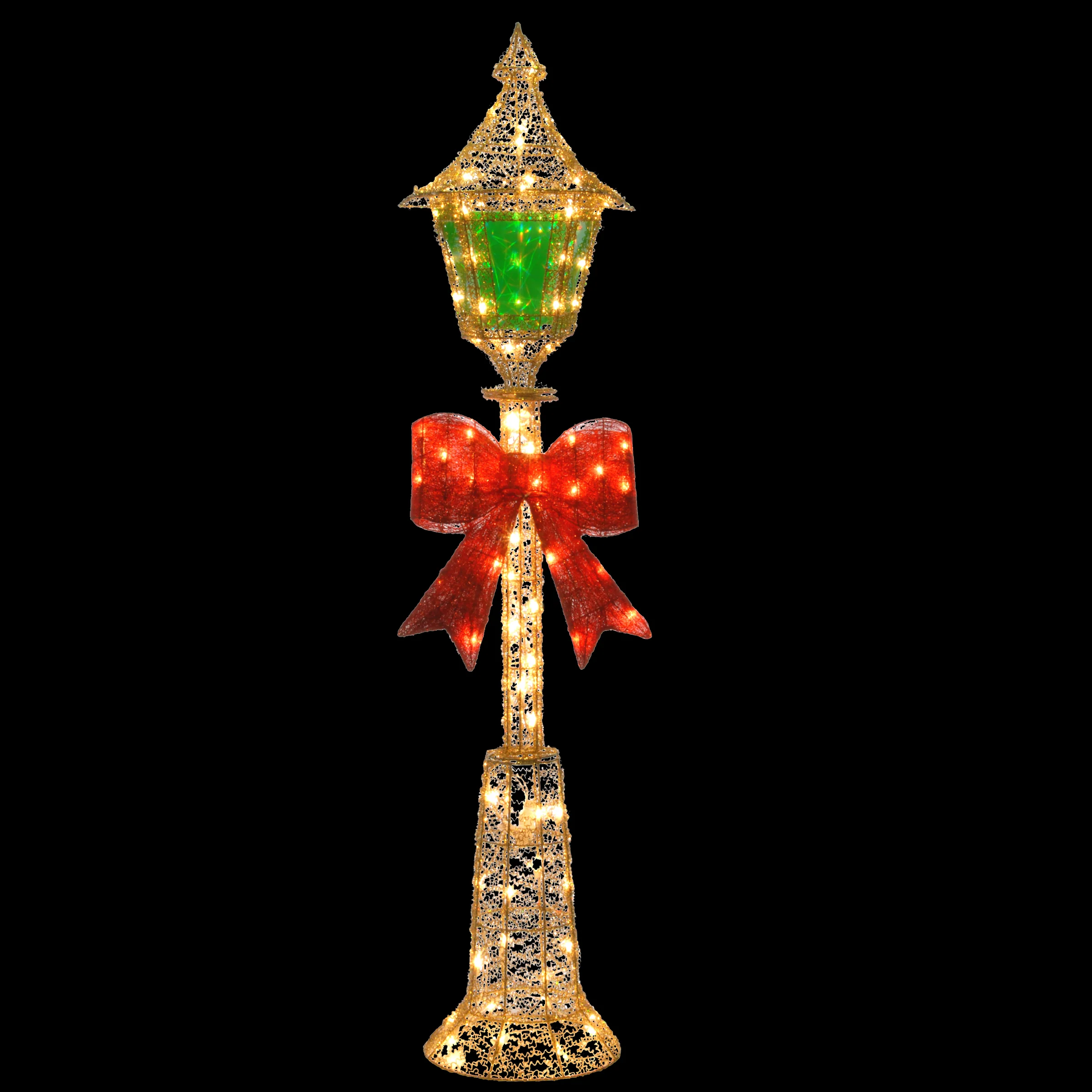 60 in. Pre-Lit Gold Wire Lamp Post - Image 3