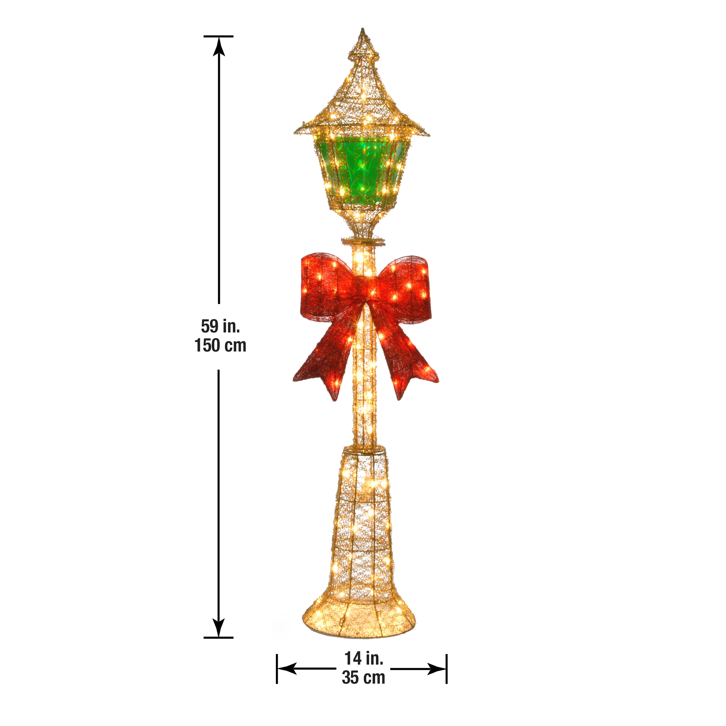 60 in. Pre-Lit Gold Wire Lamp Post - Image 4