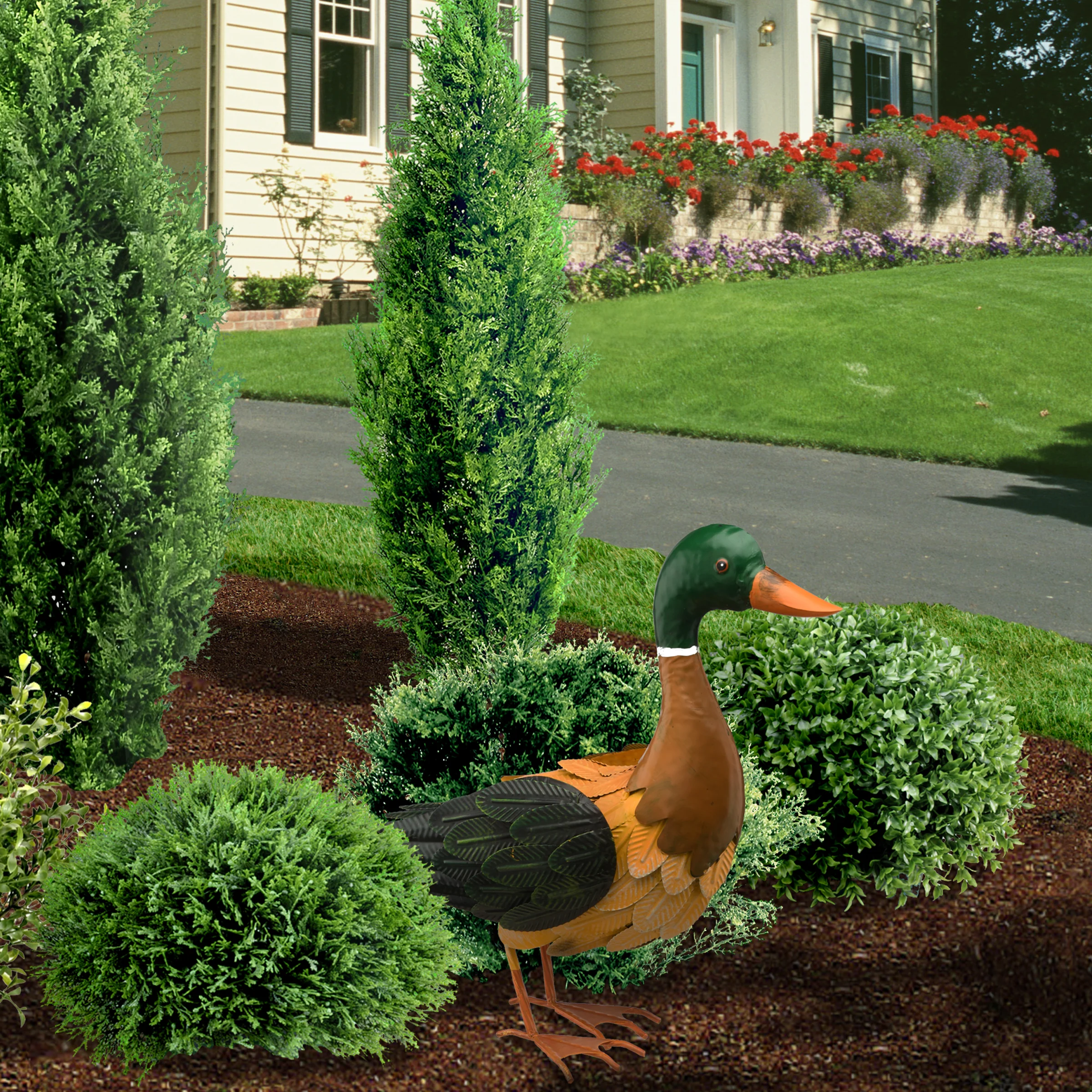 National Tree Company Metal Mallard Duck Fall Decoration, Autumn Collection, 15 in - Image 2