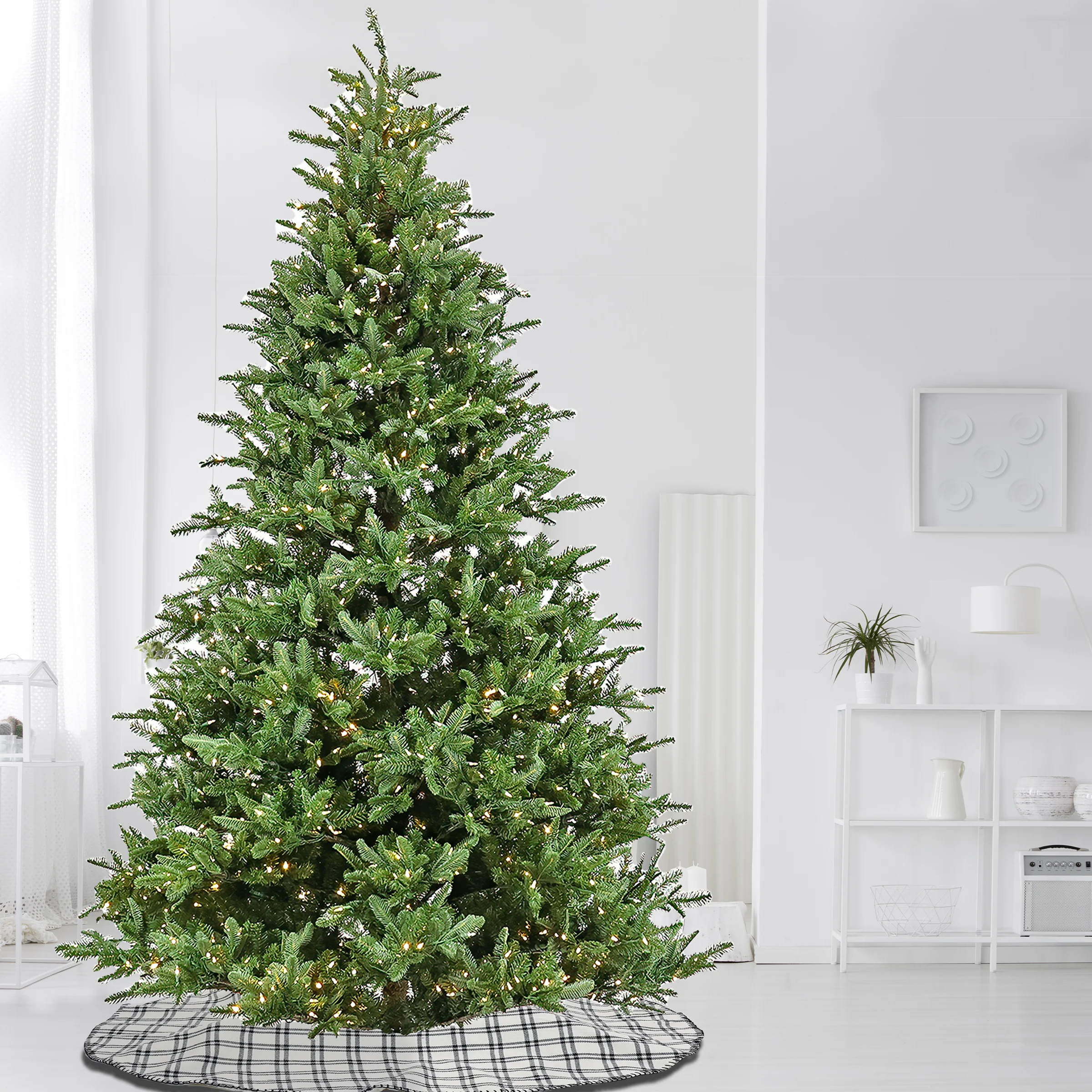 10 ft. Pre-Lit Norway Spruce Hinged Tree with Warm White LED Lights - Image 2