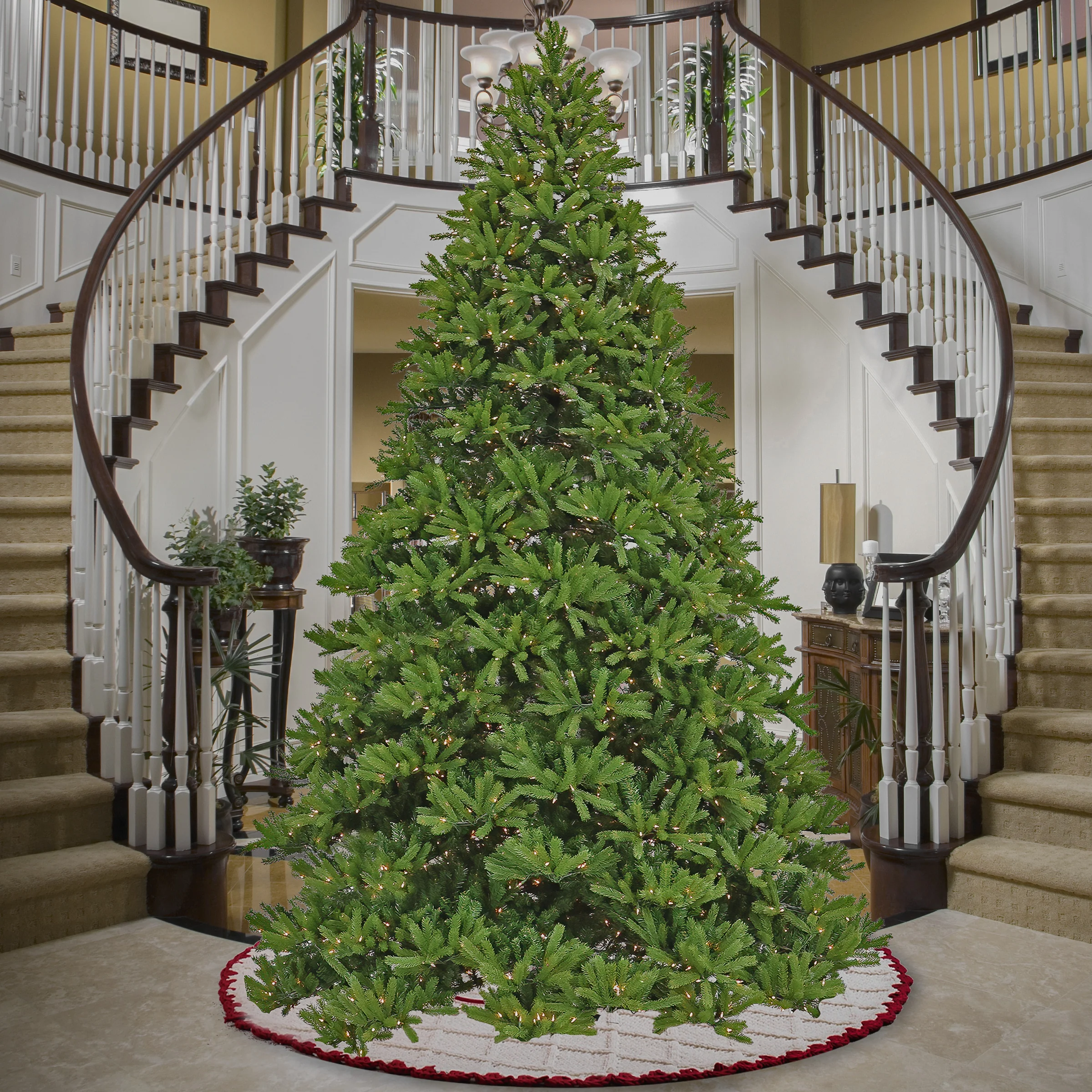12ft. Pre-Lit Jersey Fraser Fir Hinged Tree with Clear Lights - Image 2