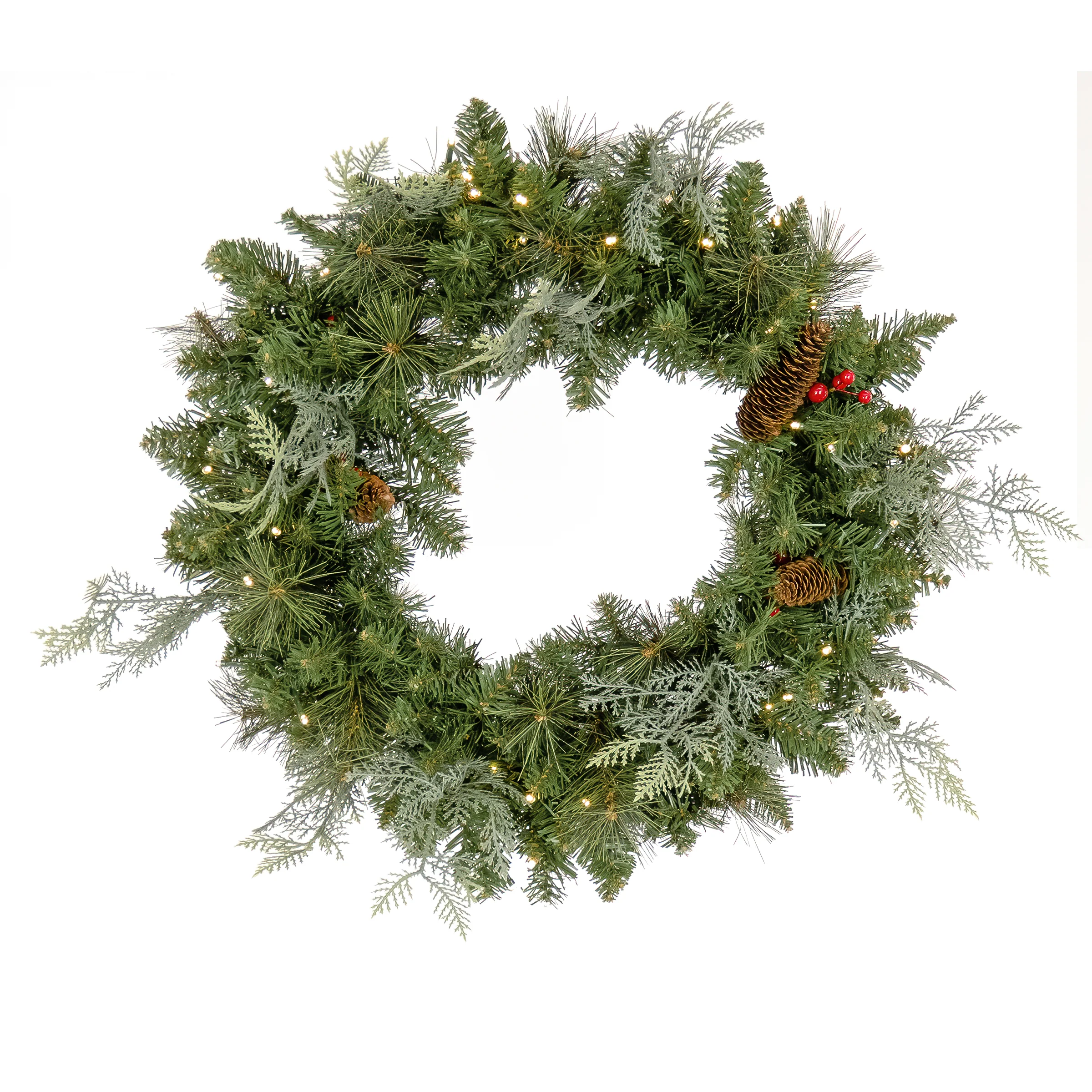 Pre-Lit Buzzard Pine Assortment Set of 1 Entrance Tree, 1 Wreath, 1 Garland, Plug-In - Image 5