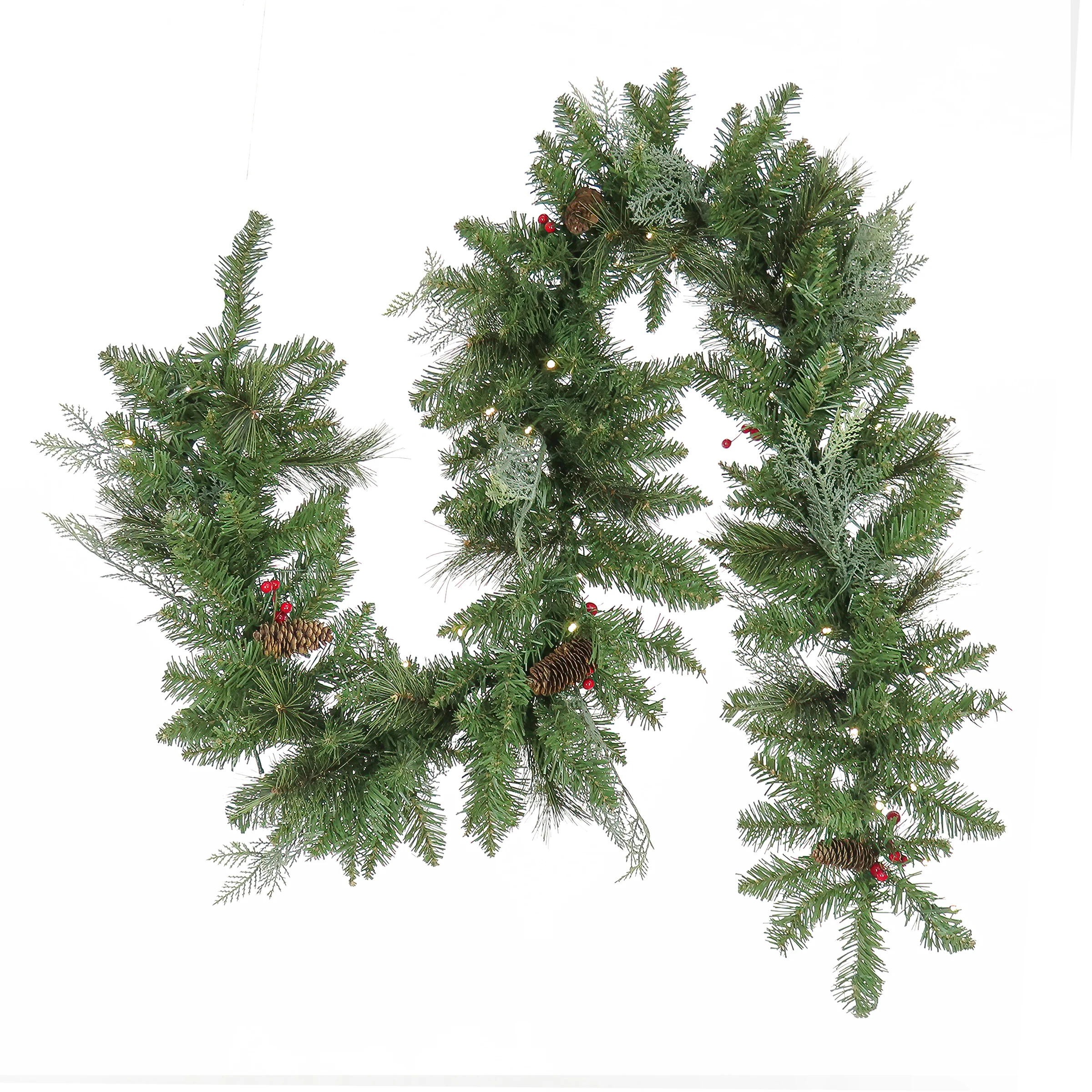 Pre-Lit Buzzard Pine Assortment Set of 1 Entrance Tree, 1 Wreath, 1 Garland, Plug-In - Image 6