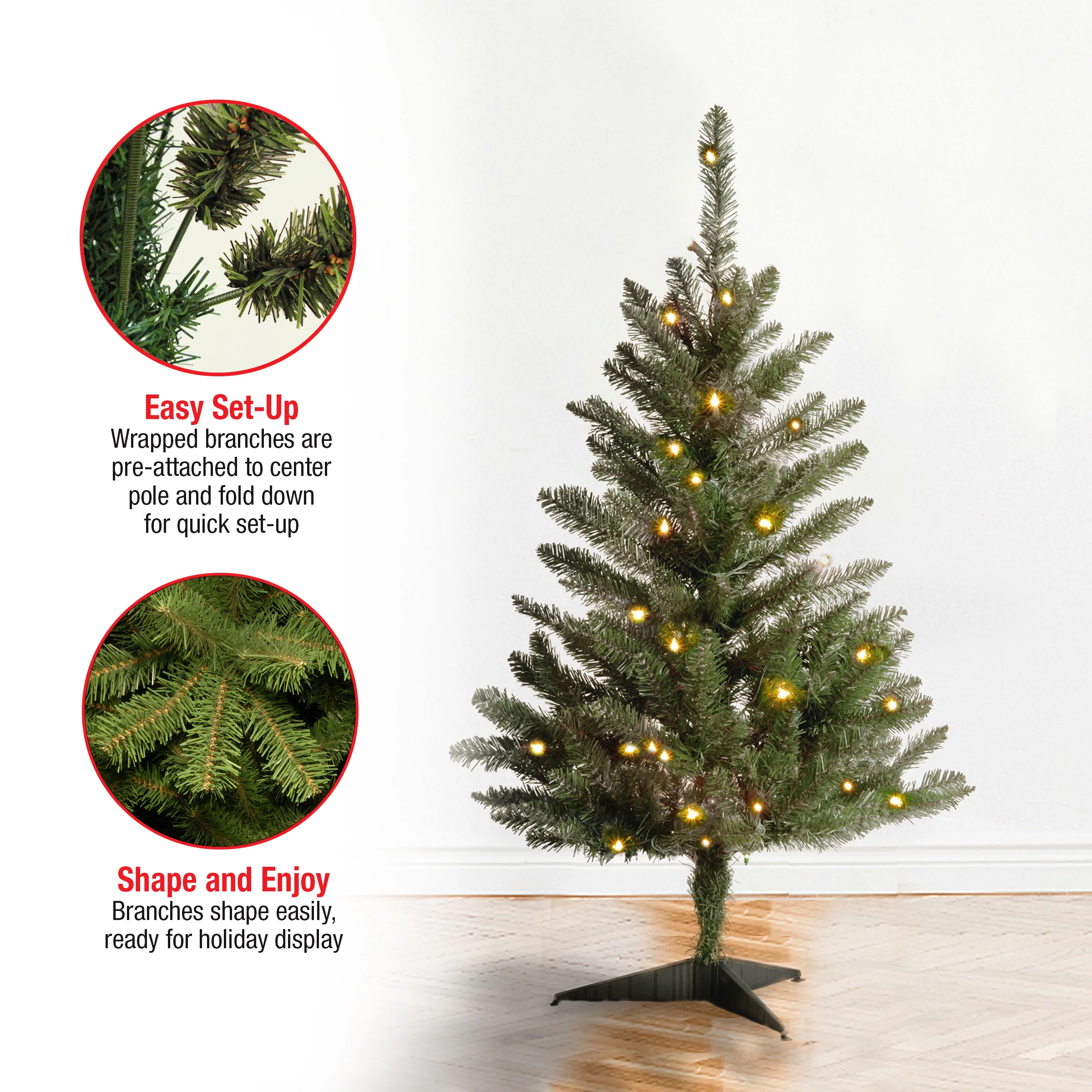 3 ft. Kingswood Fir Tree with Clear Lights - Image 5