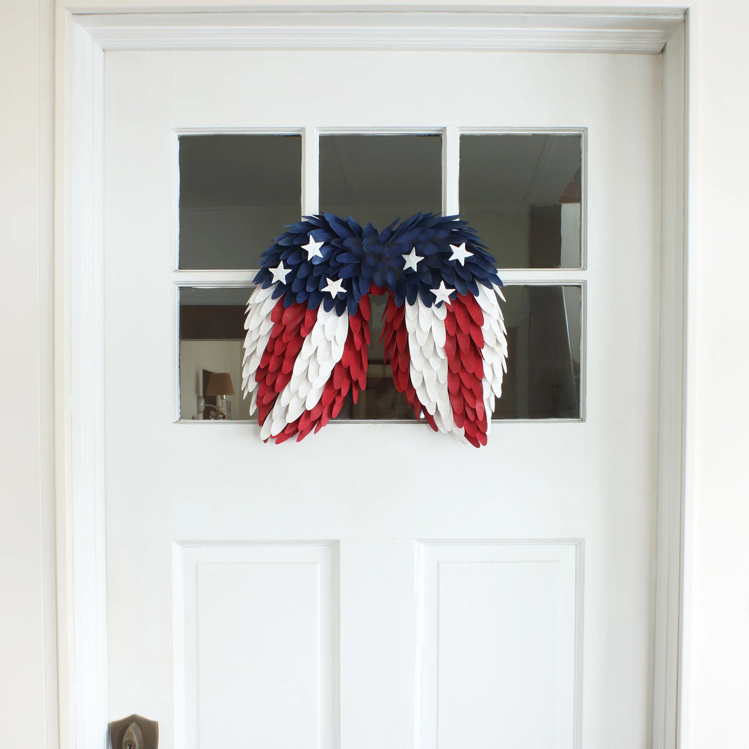 15 in. Patriotic Hanging Wings with Red White and Blue Wood Cuts - Image 2