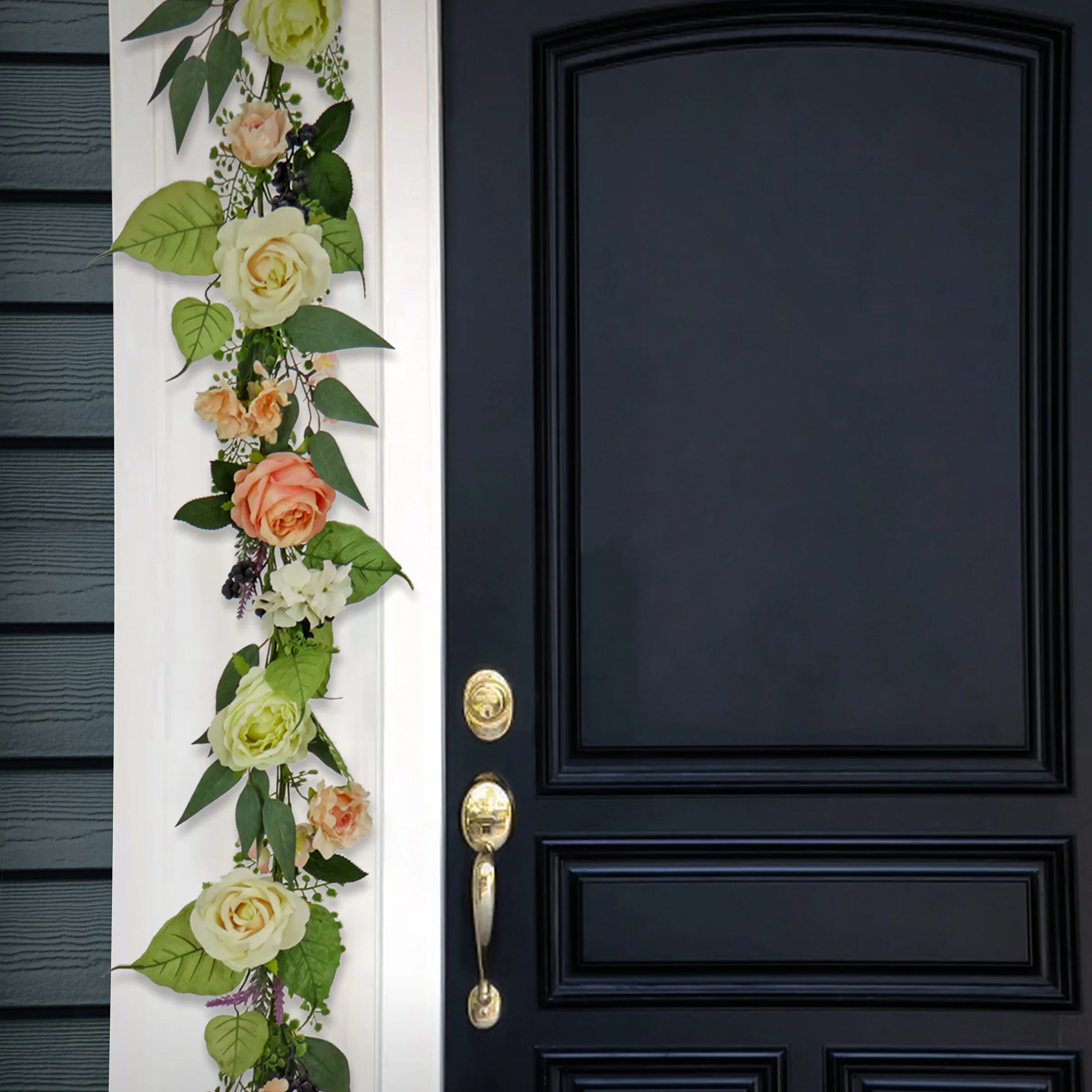 6 ft. Spring Garland with Rose Blooms, Lavender, Berry Clusters, Leafy Greens - Image 2