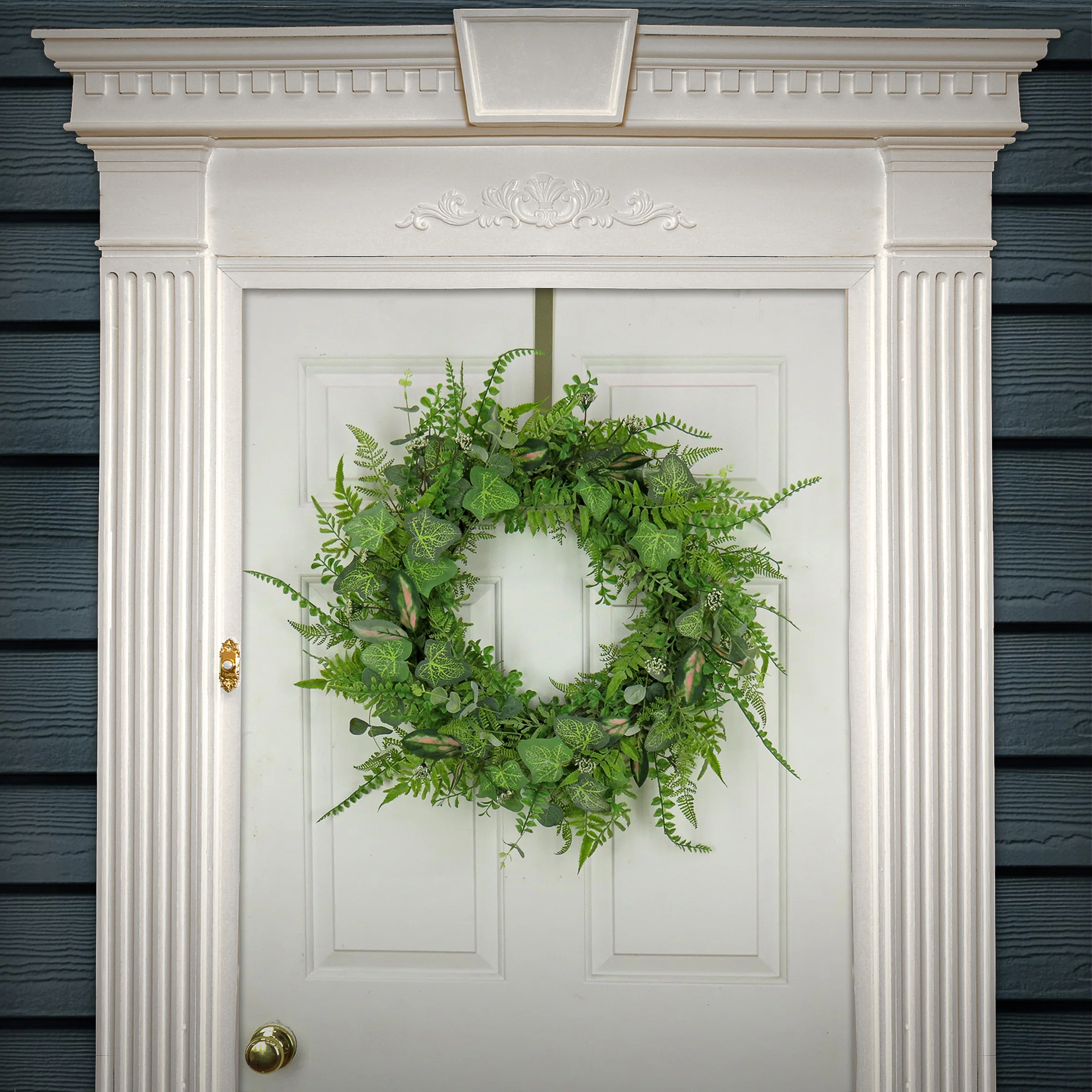 26 in. Spring Wreath with Mixed Leaves and Greenery? - Image 2
