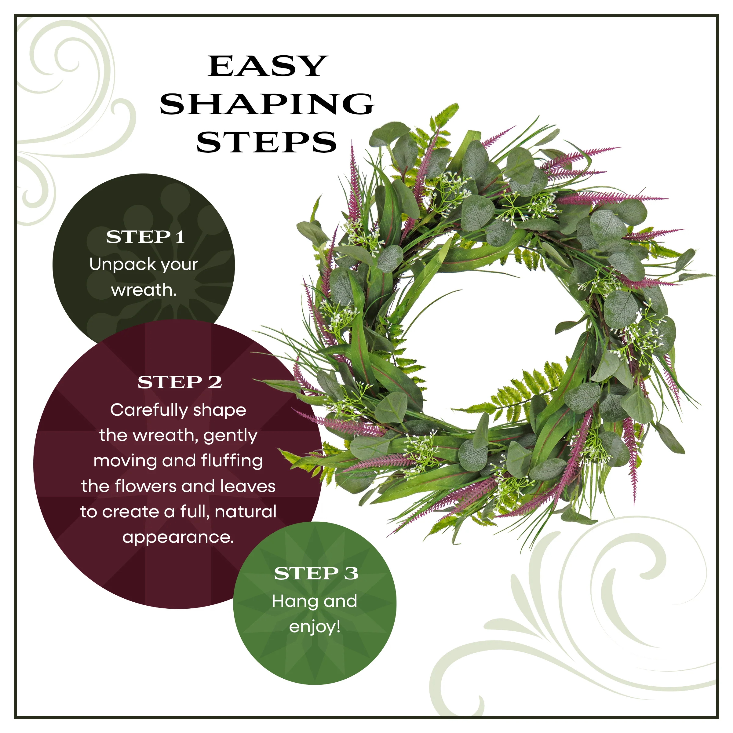 22 in. Spring Wreath with Lavender and Eucalyptus Leaves - Image 8