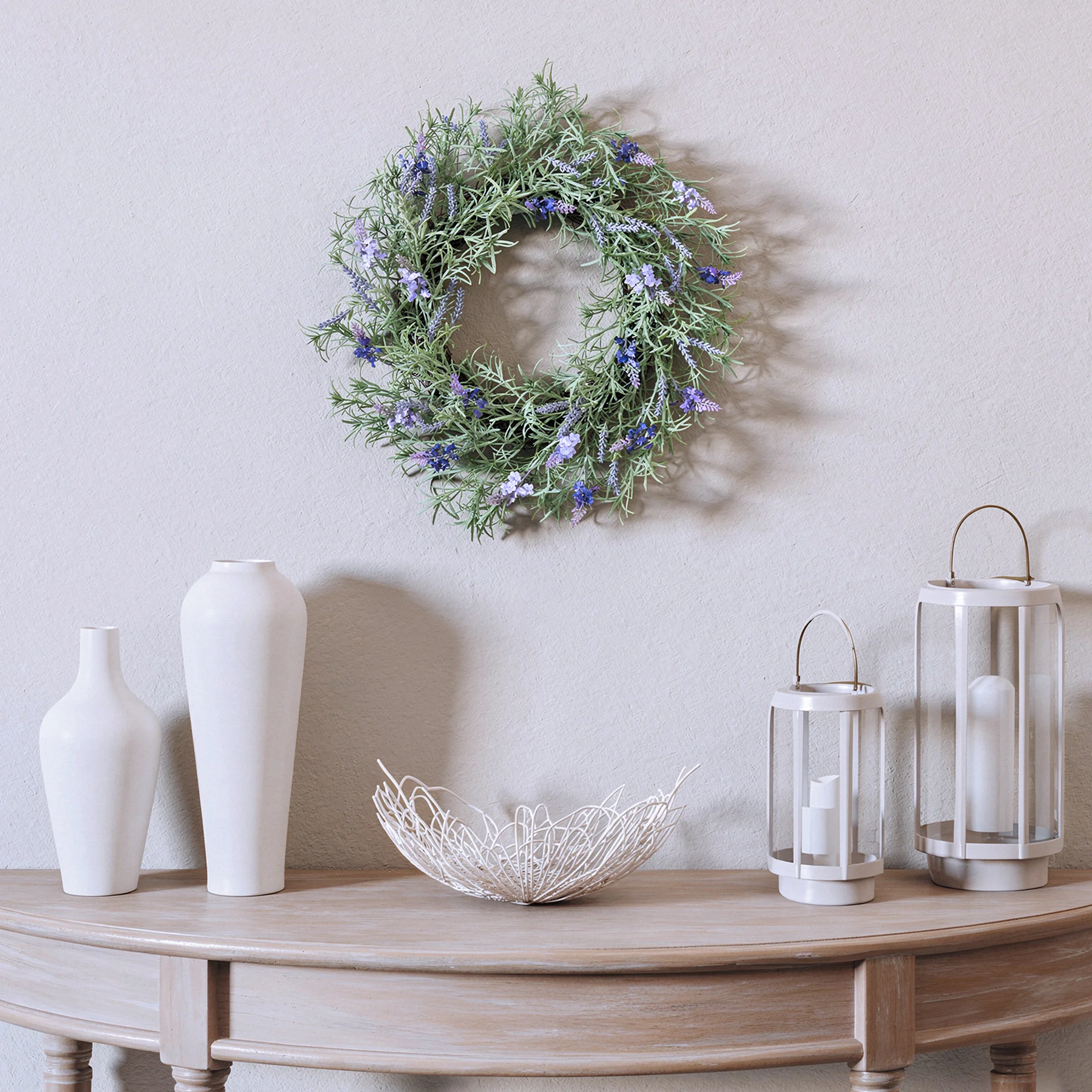 19 in. Spring Wreath with Lavender and Rosemary - Image 2