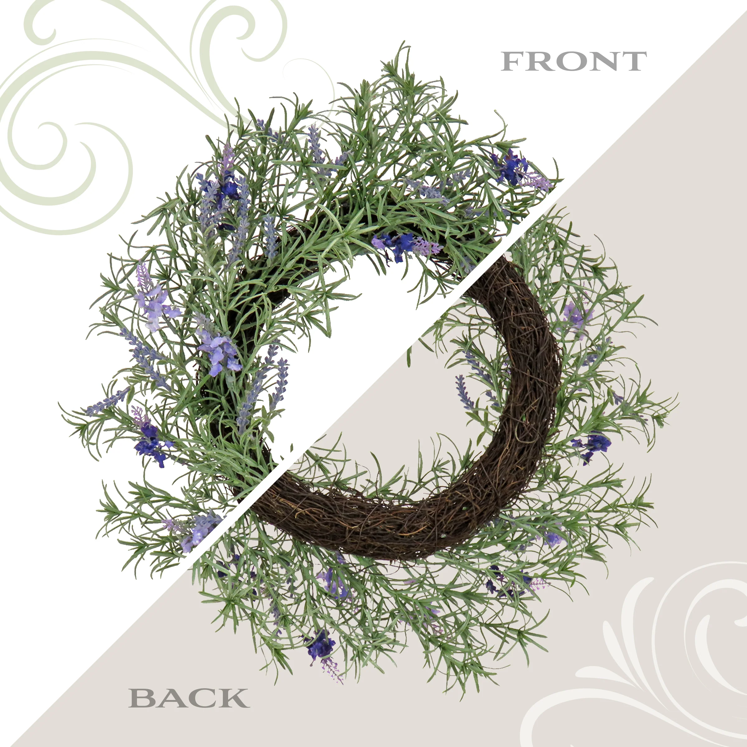 19 in. Spring Wreath with Lavender and Rosemary - Image 4