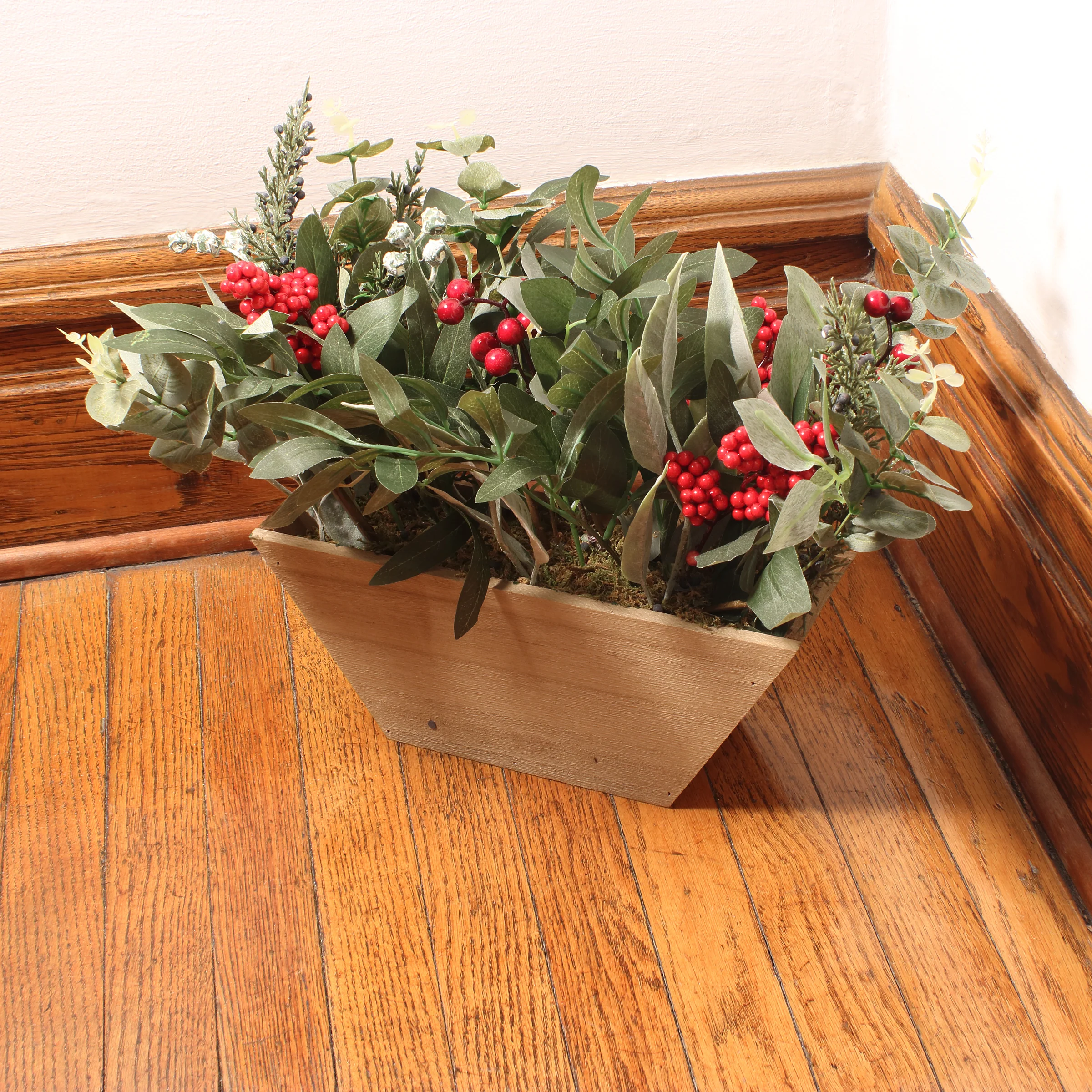 22 in. Christmas Eucalyptus and Berry Arrangement - Image 2