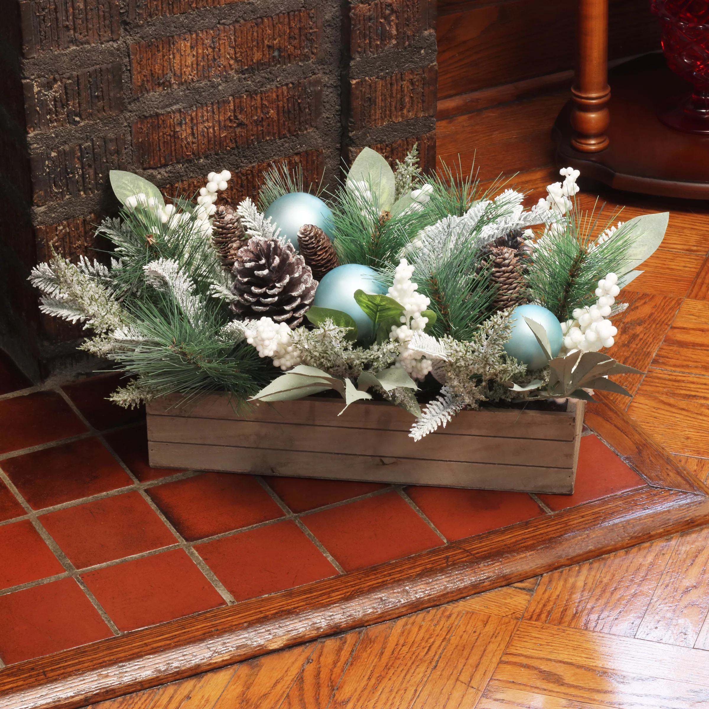 22 in. Decorated Evergreen Christmas Arrangement - Image 2