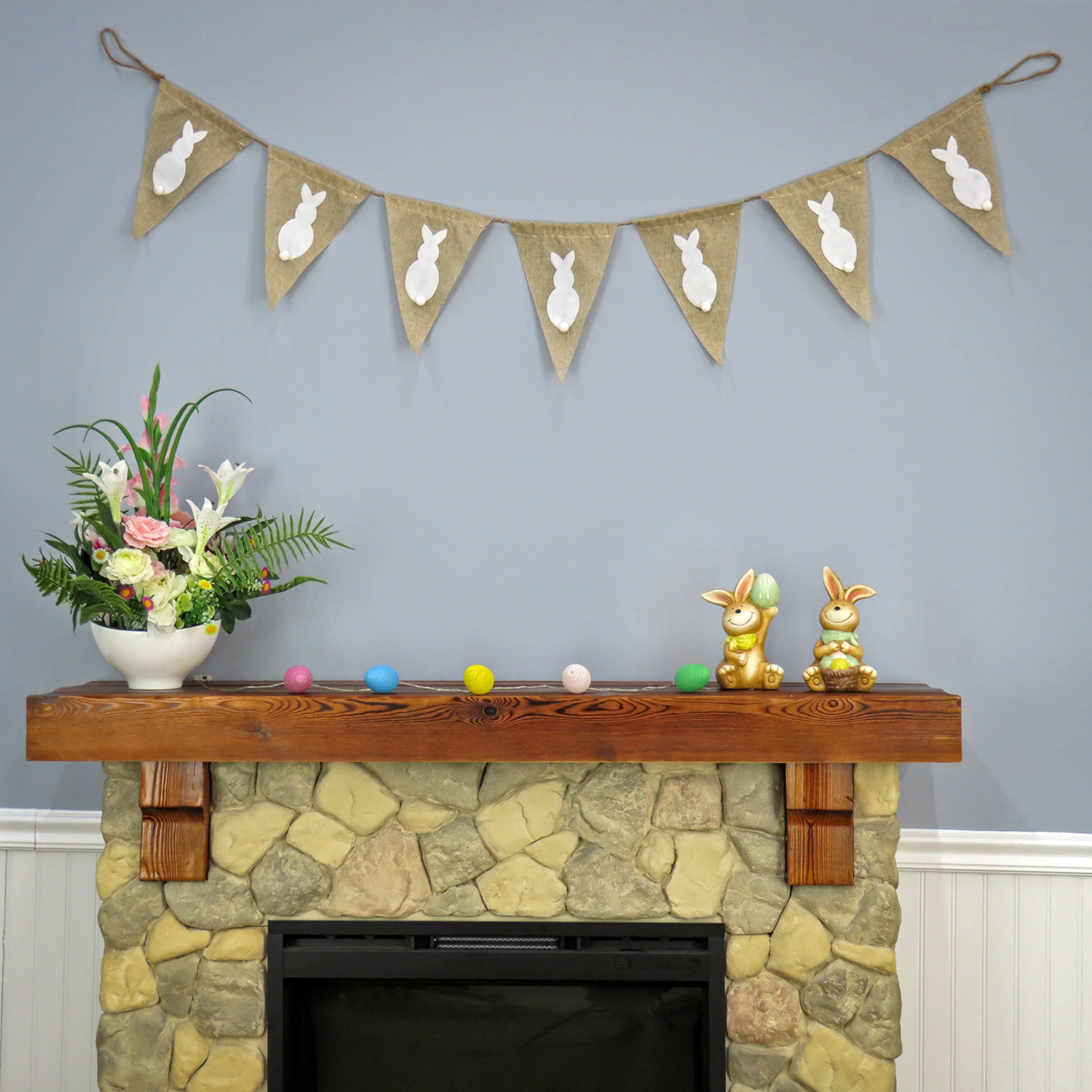 70 in. White Easter Bunny Hanging Banner Decoration - Image 2