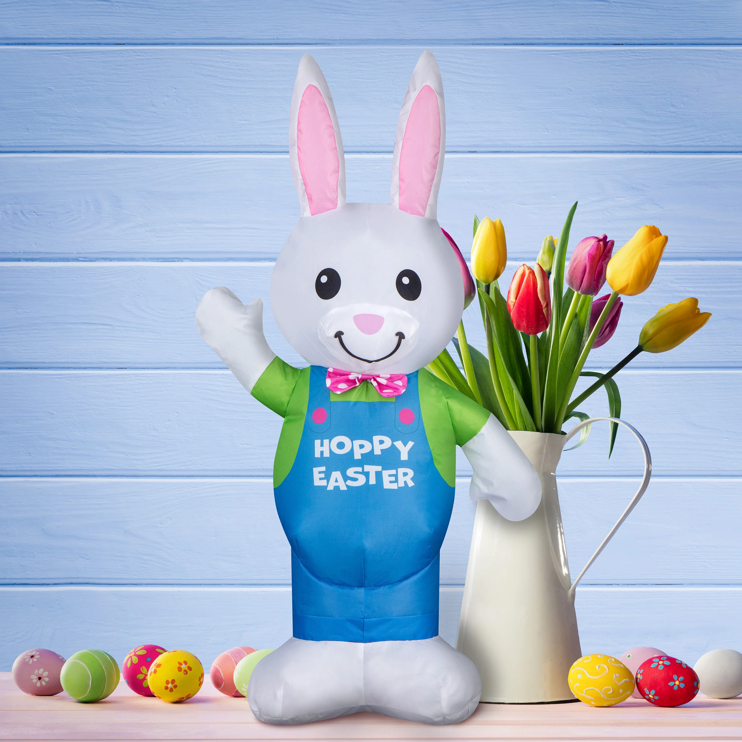 25 in. Inflatable Waving Easter Bunny Decoration - Image 2