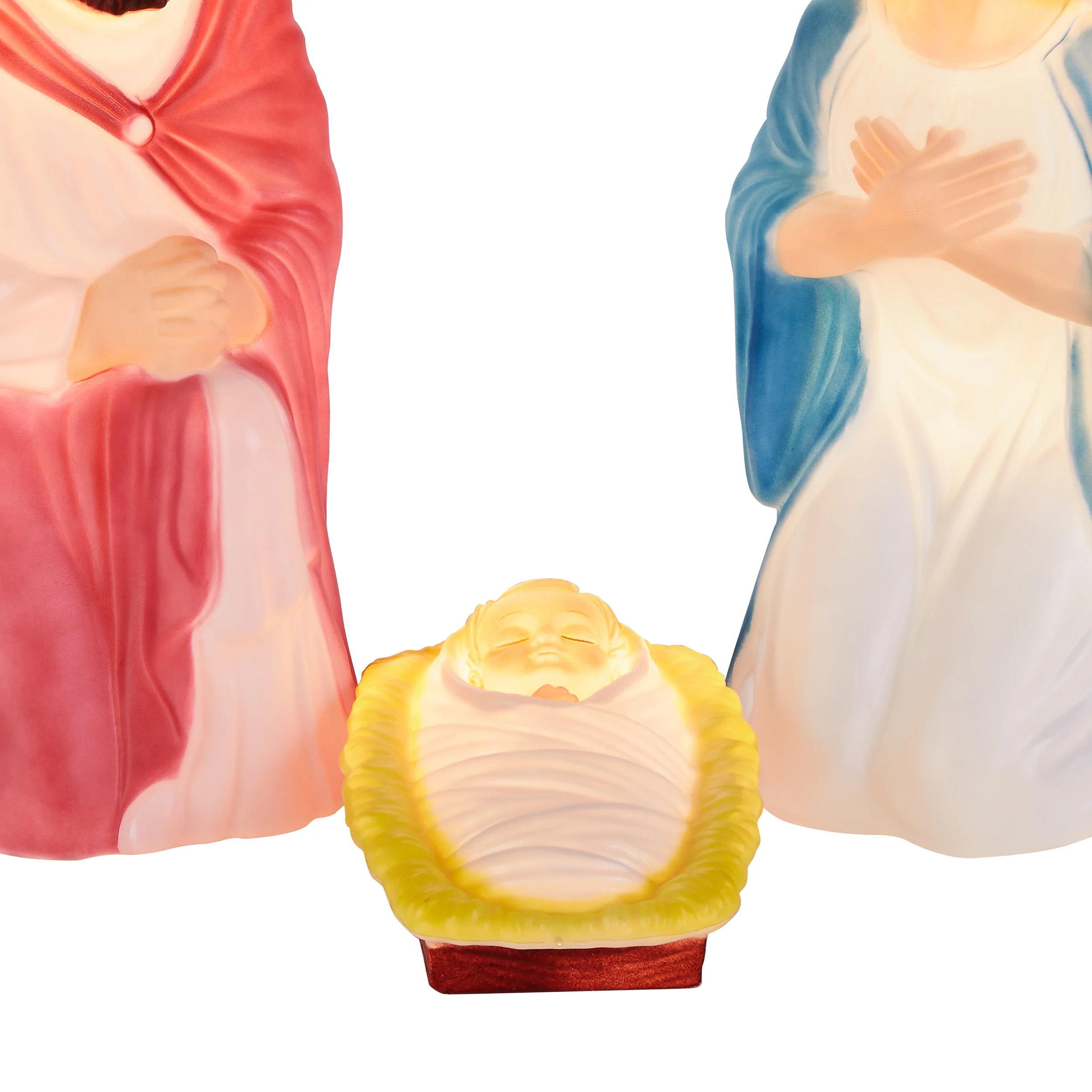 28 in. Mary, Joseph and Jesus Nativity Scene, Lights Inside - Image 3