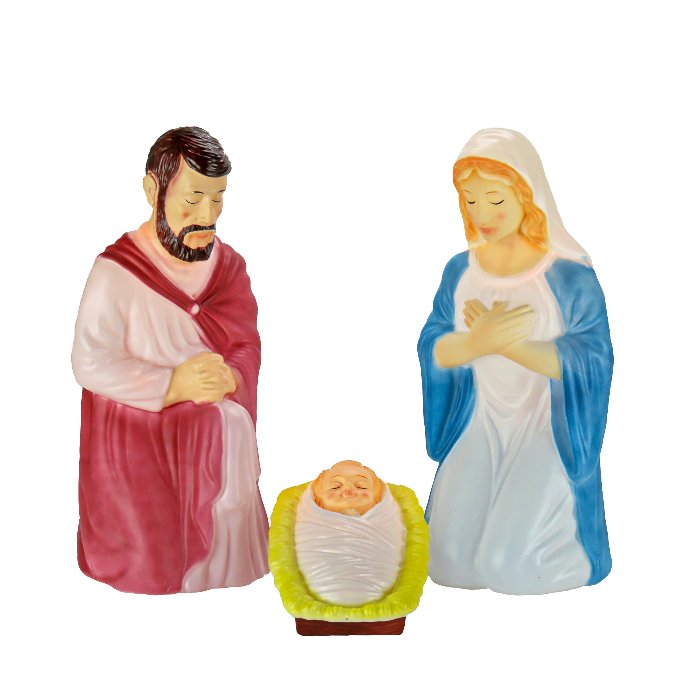 28 in. Mary, Joseph and Jesus Nativity Scene, Lights Inside - Image 6