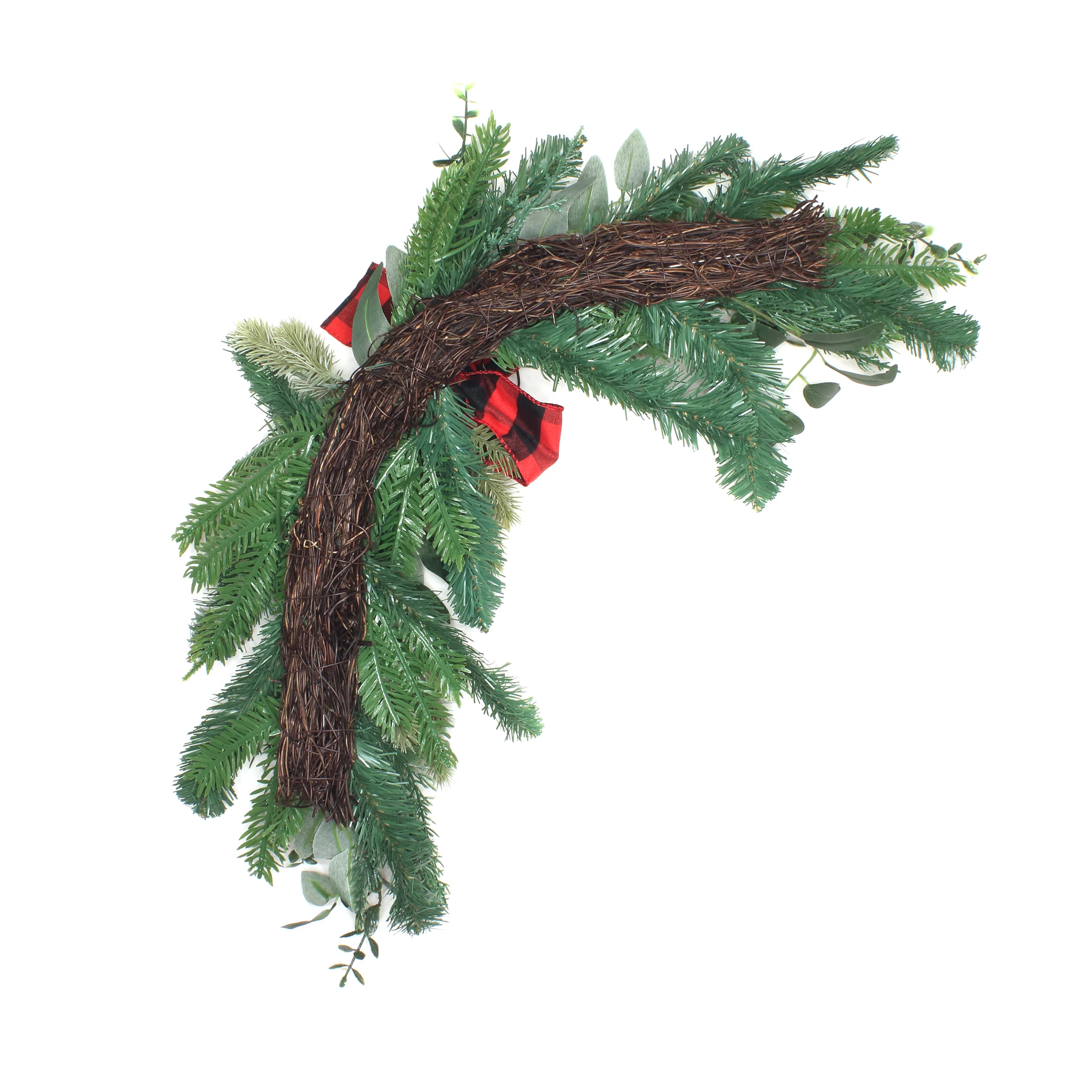 24 in. Mixed Pine and Bow Christmas Corner Swags - Image 4