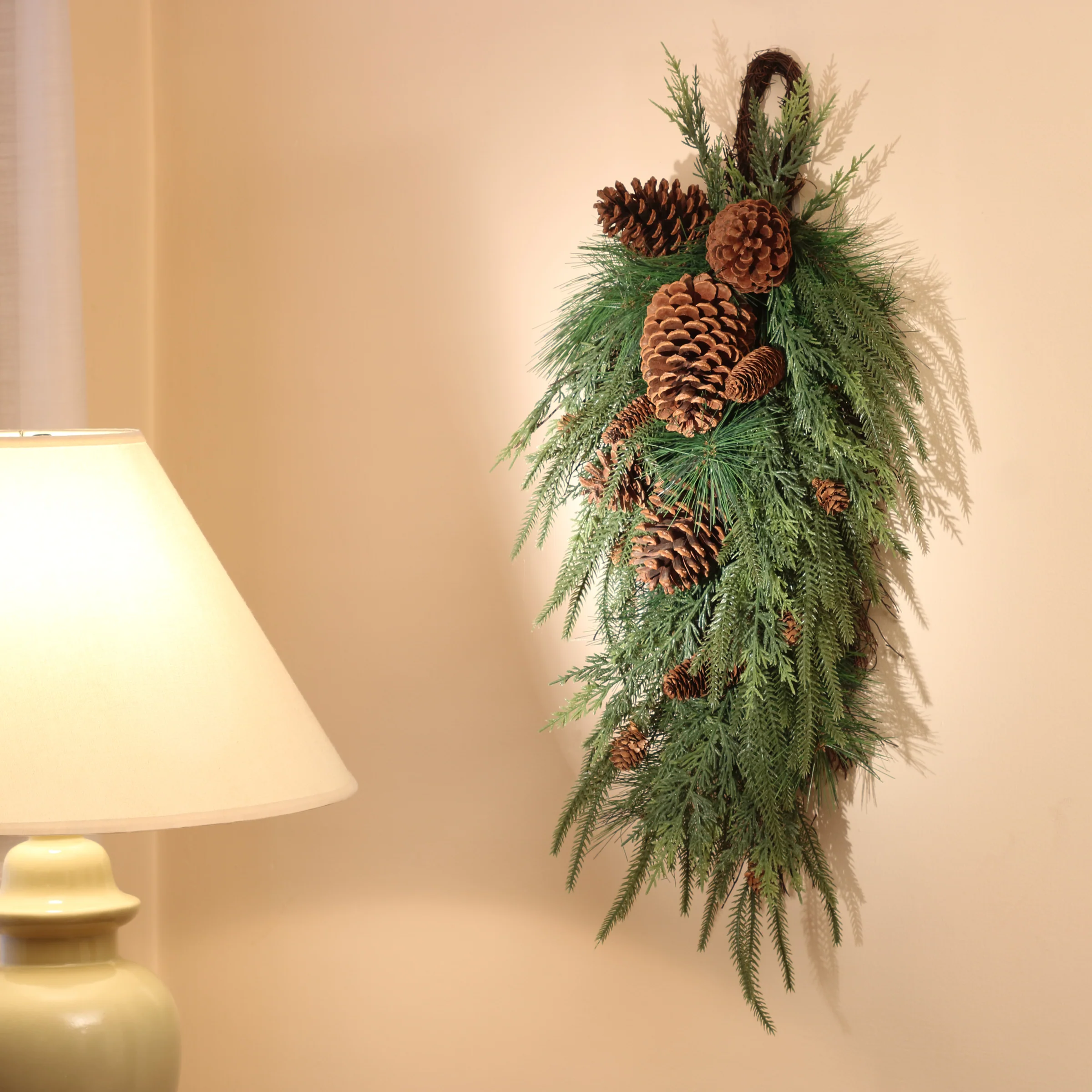 32 in. Mixed Pine Christmas Teardrop - Image 2