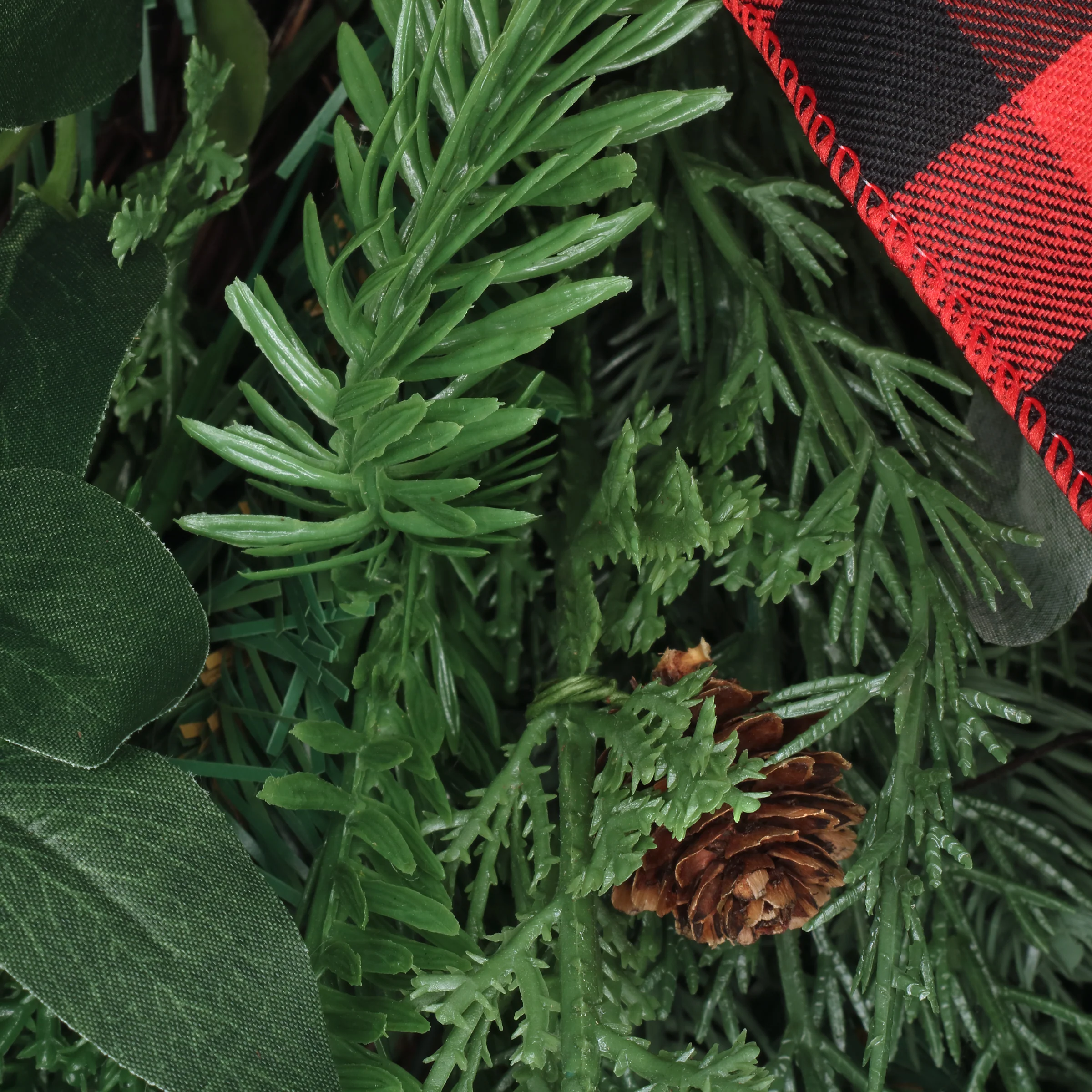30 in. Mixed Pine Christmas Teardrop with Bow - Image 3