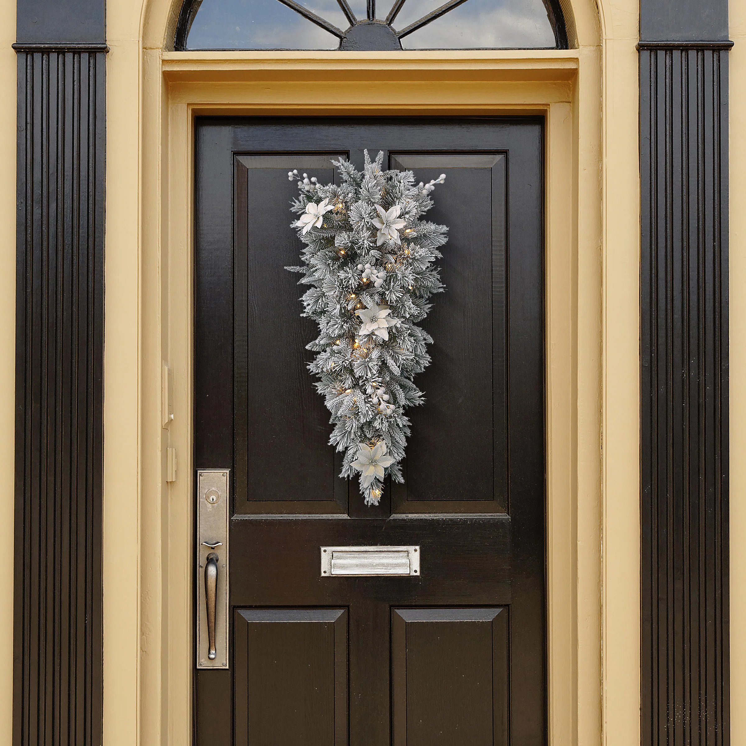 32 in. Pre-Lit Frosted Colonial Fir Teardrop with LED Lights - Image 2