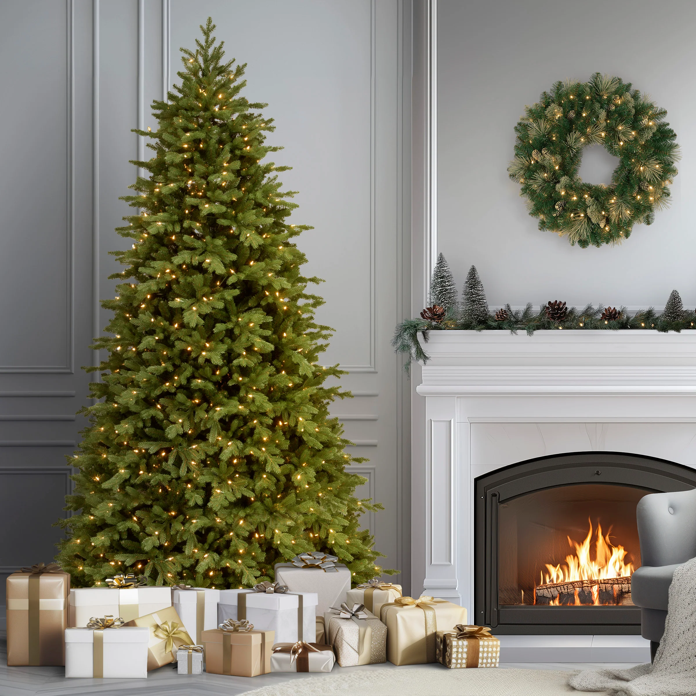 9 ft. Pre-Lit Princeton Fraser Fir with PowerConnect Dual Color LED Lights, Plug-In - Image 2