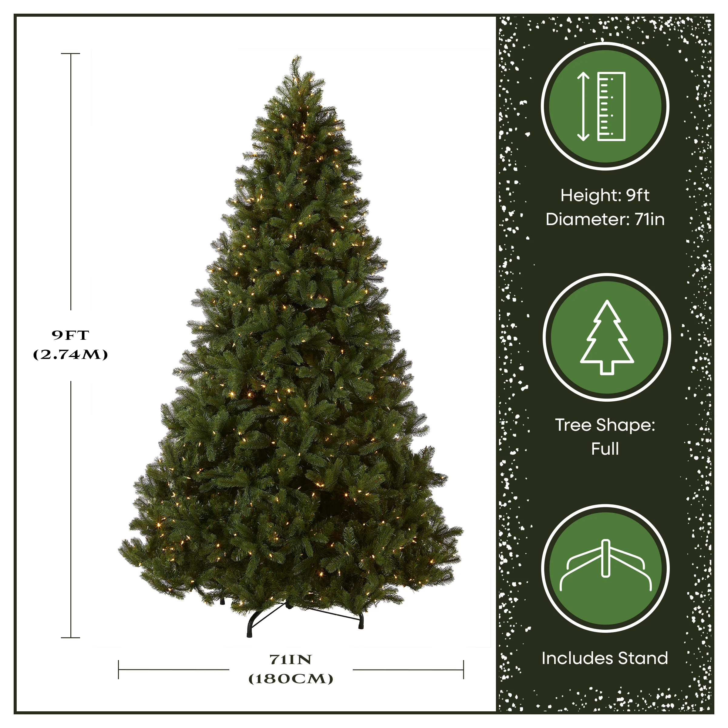 9 ft. Pre-Lit Downswept Douglas Fir Tree with Dual Color LED Lights, Plug-In - Image 3