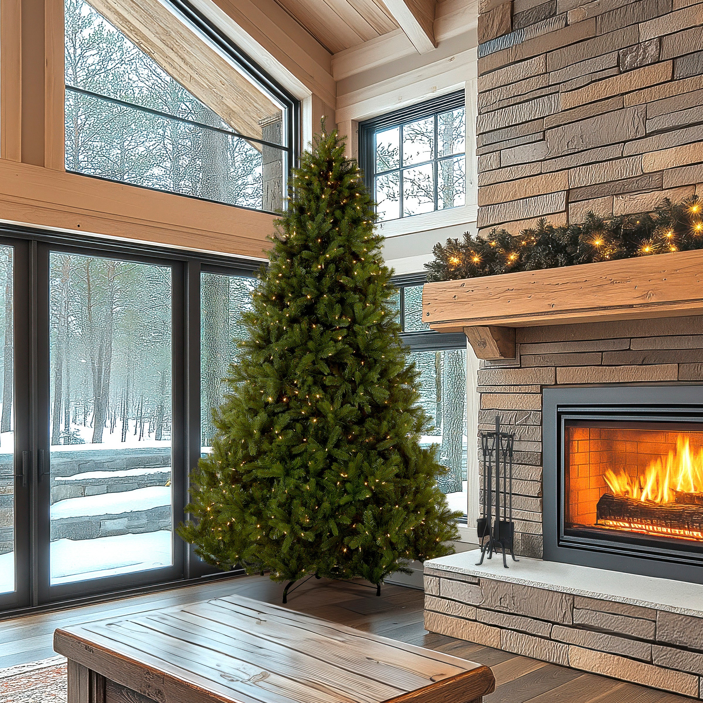 9 ft. Pre-Lit Downswept Douglas Fir Tree with Dual Color LED Lights, Plug-In - Image 9