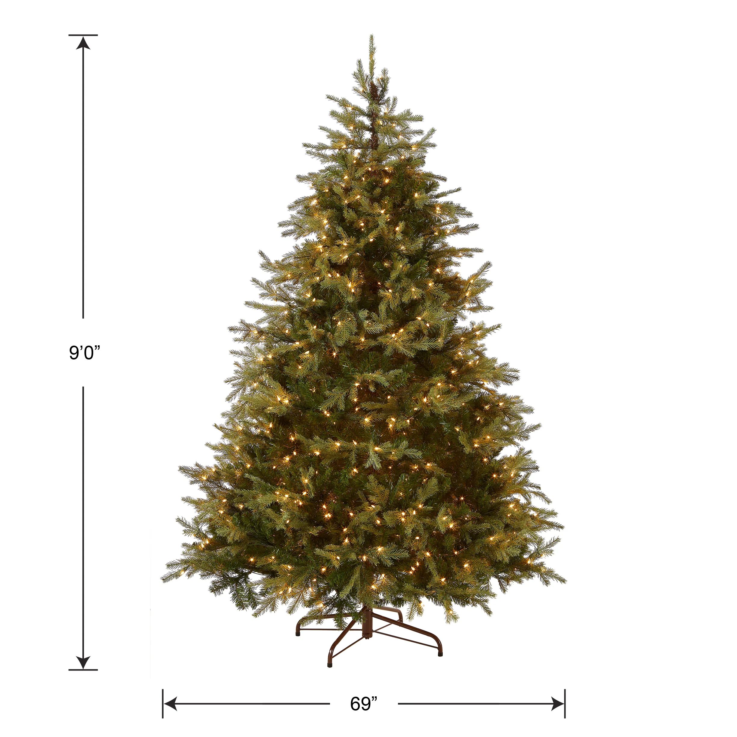 9 ft. Pre-Lit Nordic Spruce Medium Tree with Clear Lights, Plug-In - Image 5
