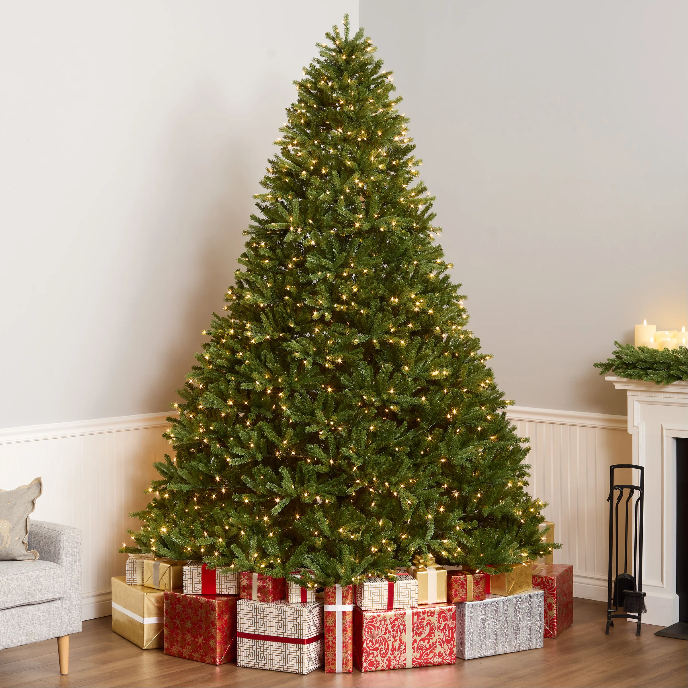 9 ft. Pre-Lit Jersey Fraser Fir Tree with Clear Lights - Image 2