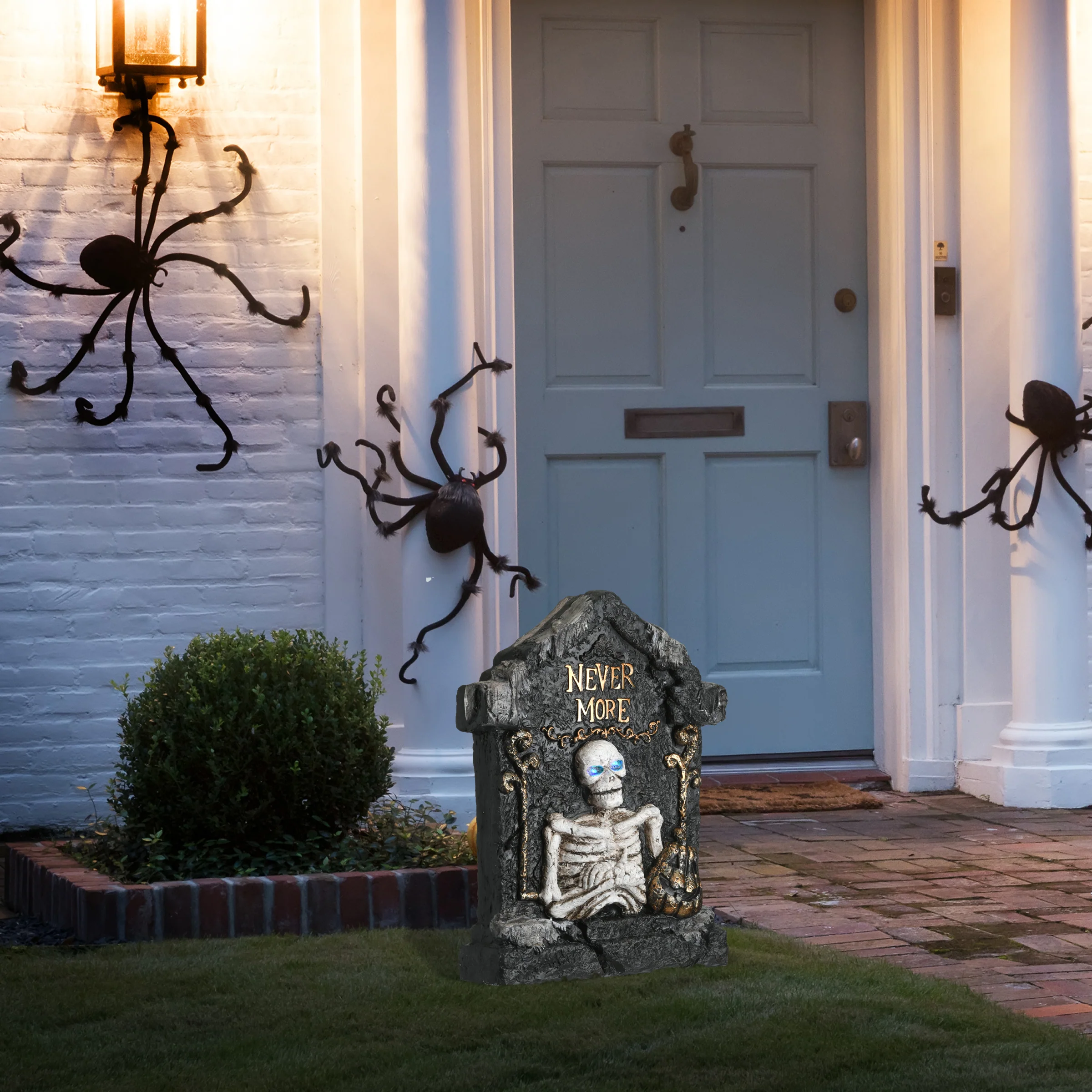 National Tree Company Pre-Lit Skeleton Gravestone Decoration, LED Lights, Halloween Collection, 22 Inches - Image 2