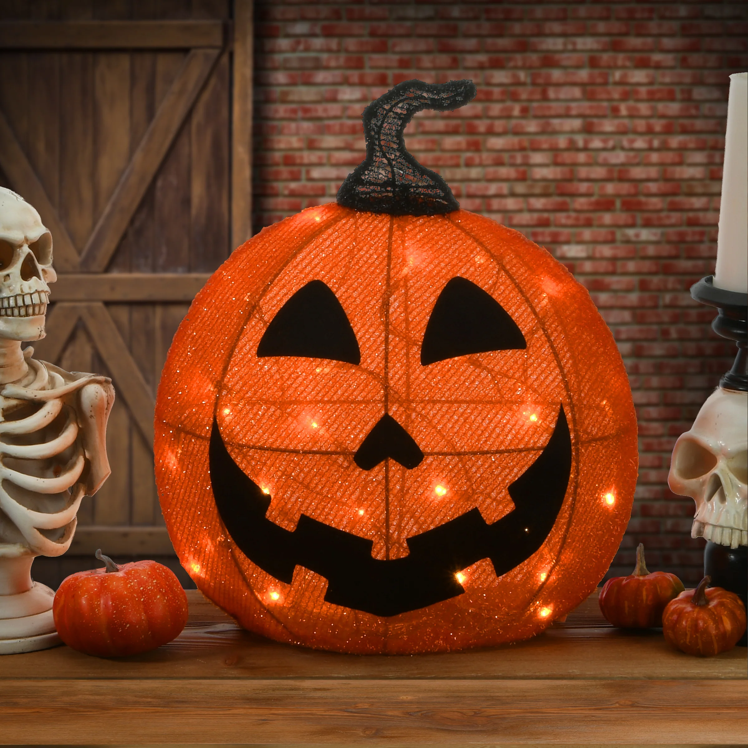 16 in. Halloween Pre-Lit Smiling Jack O Lantern Outdoor Decoration with LED Lights - Image 2